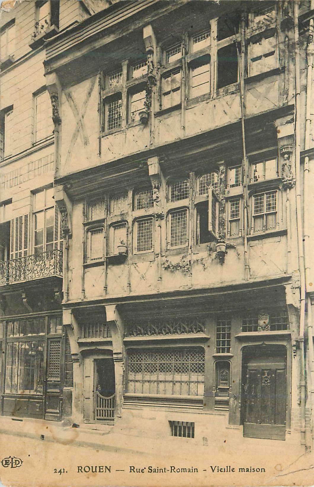 CPA Rouen Rue Saint Romain Vieille Maison