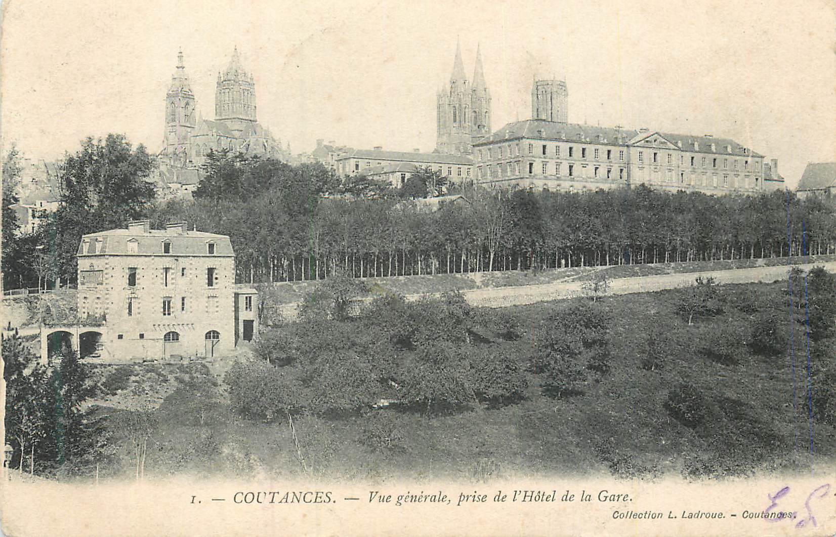 COUTANCES — Allgemeiner Blick vom Hotel de la Gare — Sammlung L. Ladroue