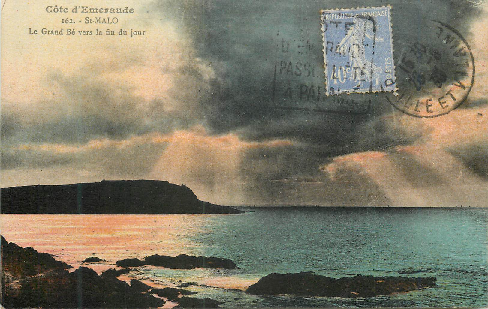 CPA St Malo Cote d'Emeraude Le Grand Be vers la fin du jour