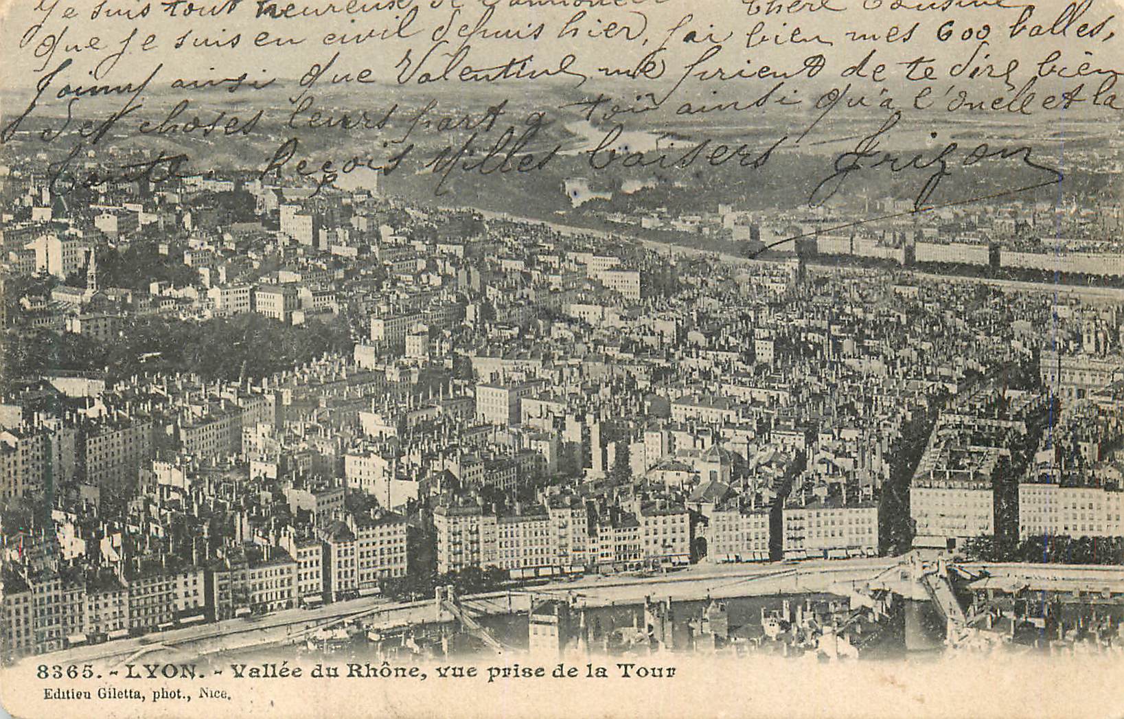 CPA Lyon Vallee du Rhone vue prise de la Tour