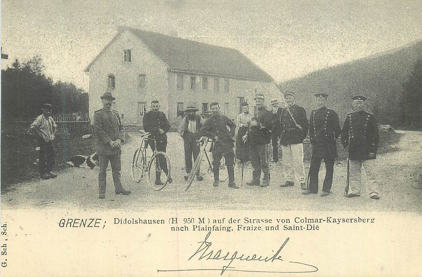 Grenze ; Didolshausen (H 950 M) auf der Strasse von Colmar-Kaysersberg nach Plainfaing, Fraize und Saint-Dié — G. Sch. Sch.