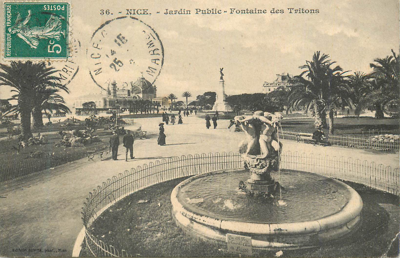 CPA Nice Jardin Public Fontaine des Tritons