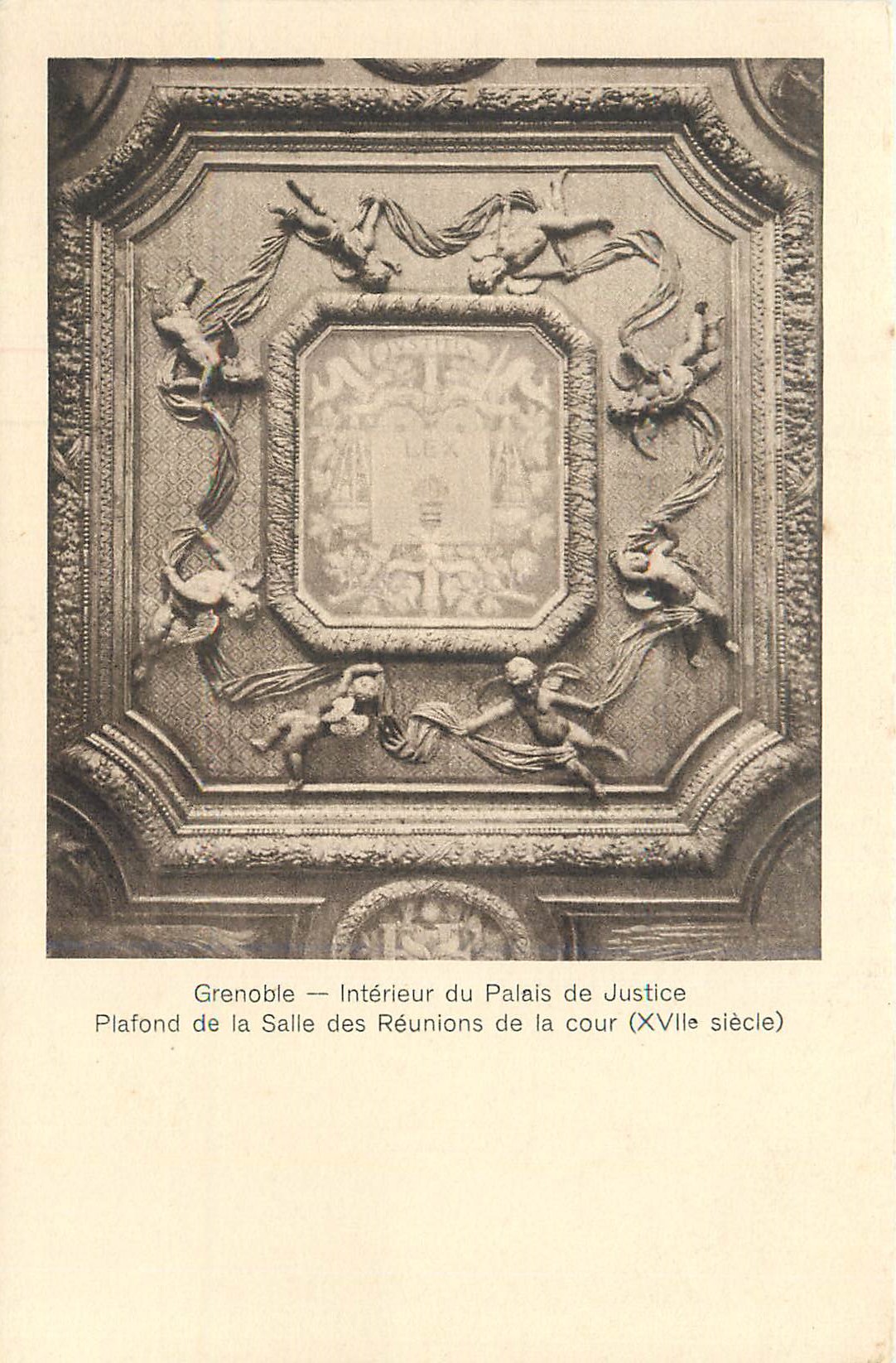 Grenoble — Intérieur du Palais de Justice — Plafond de la Salle des Réunions de la cour (XVIIe siècle)