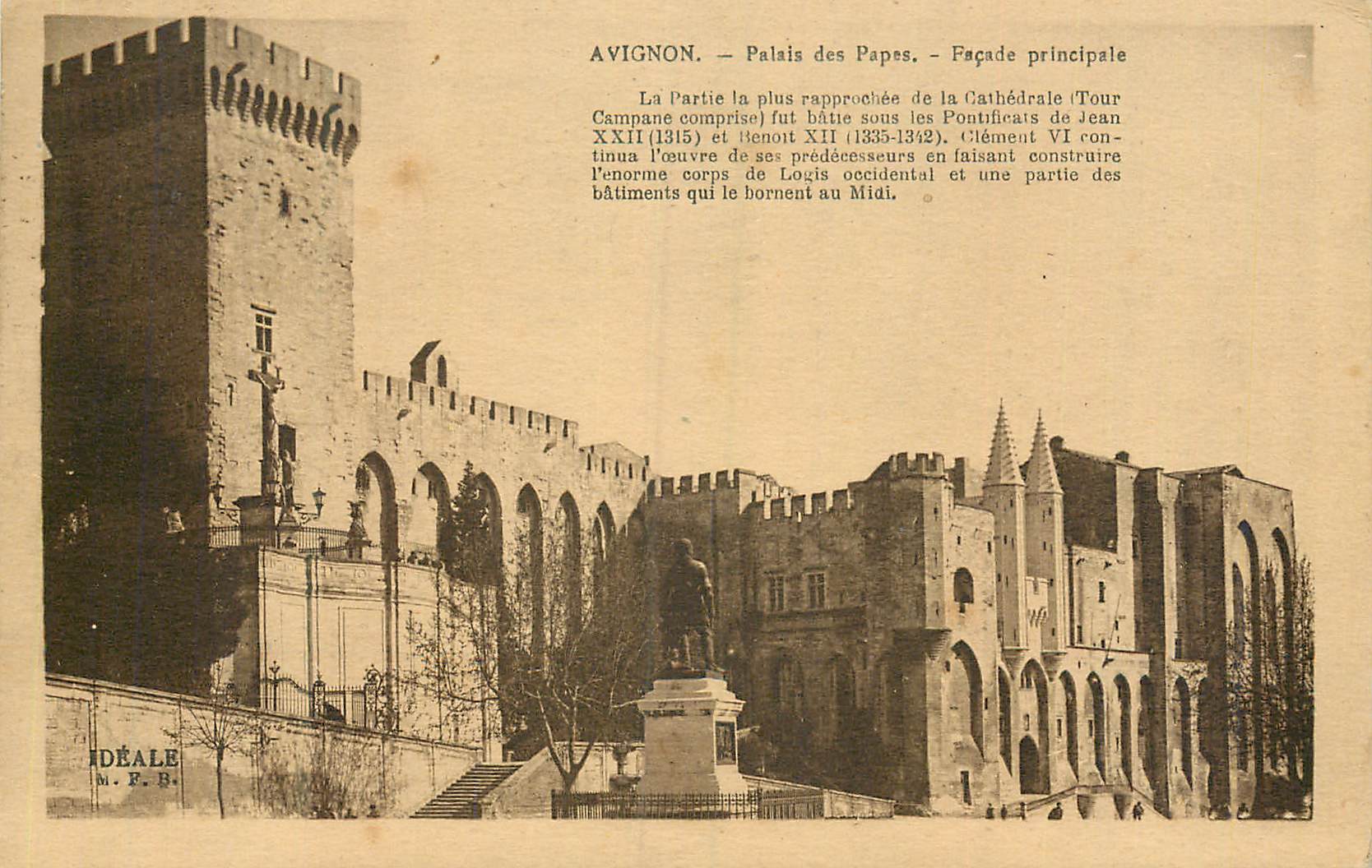 CPA Avignon Palais des Papes Facade Principale