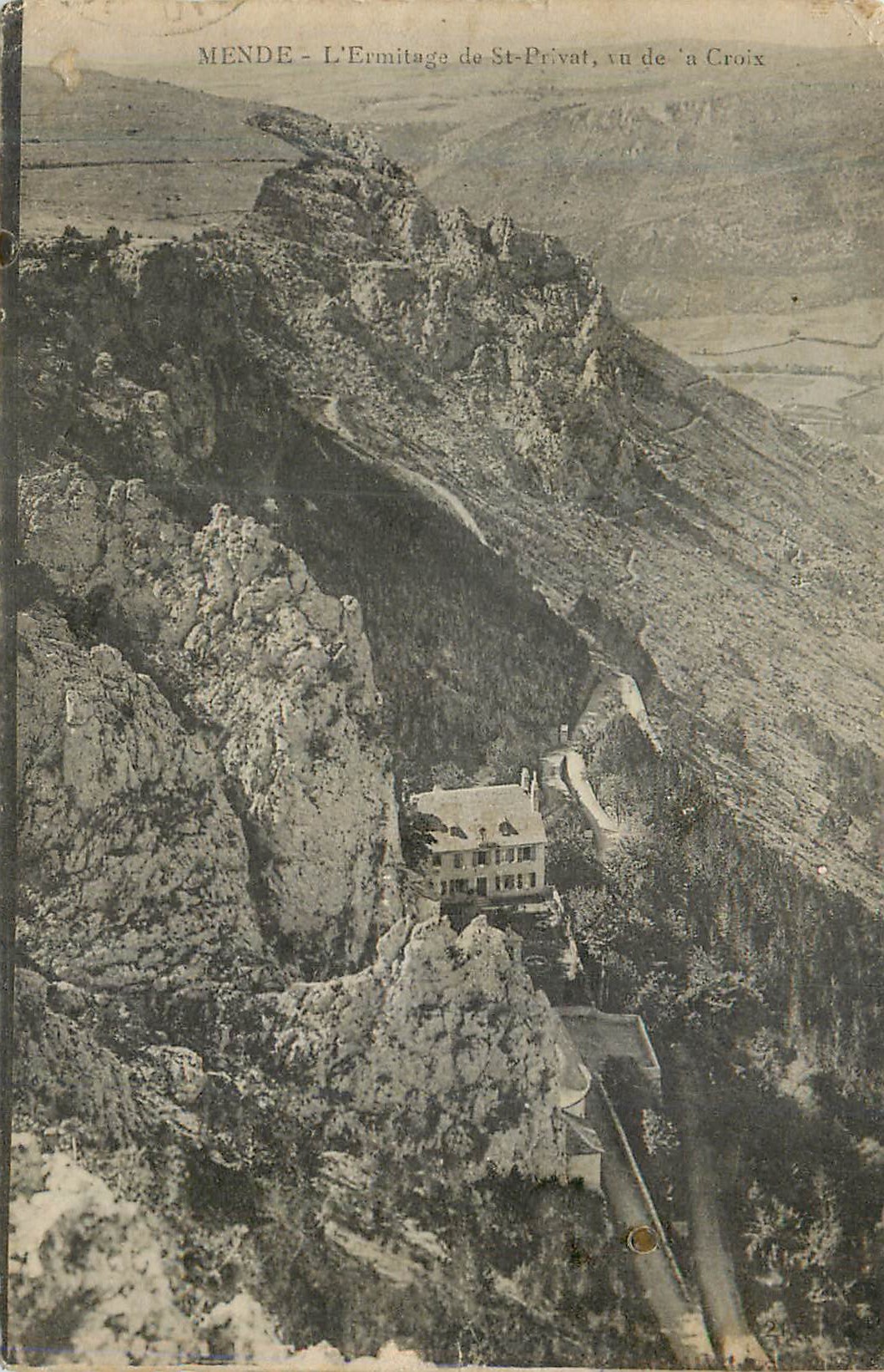 CPA Mende l'Ermitage de St Privat Vu de la Croix
