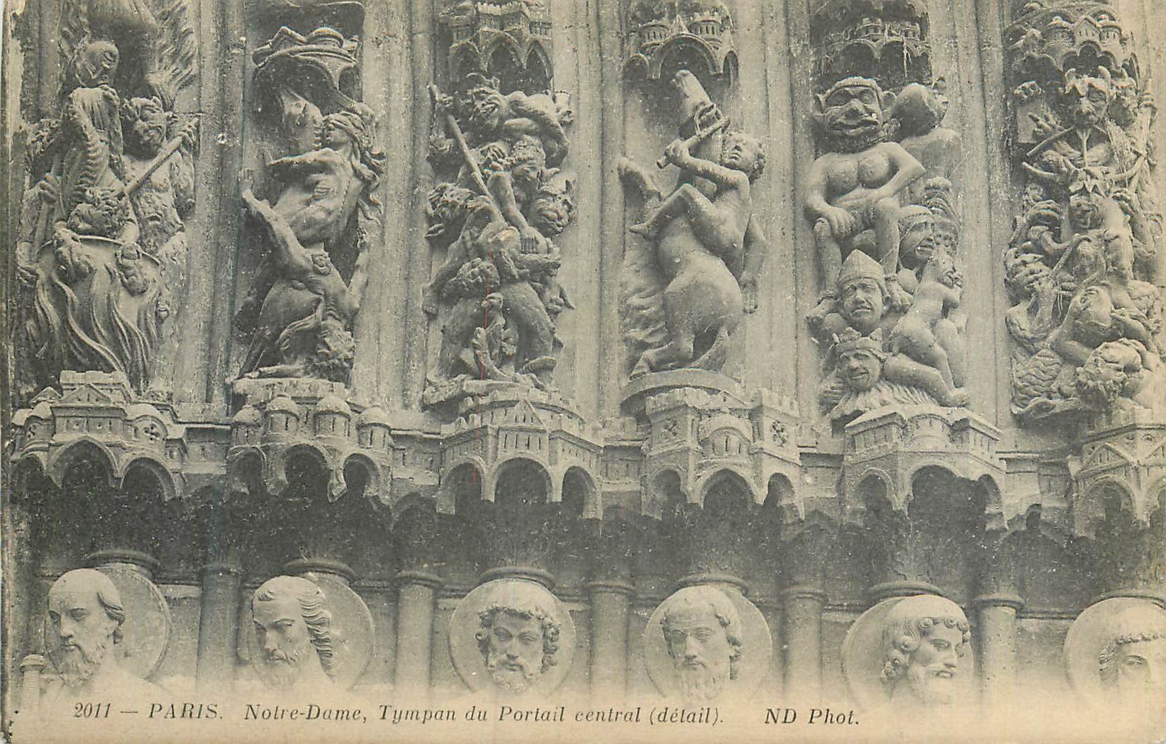 CPA Paris Notre Dame Tympan du Portail Central (Detail)