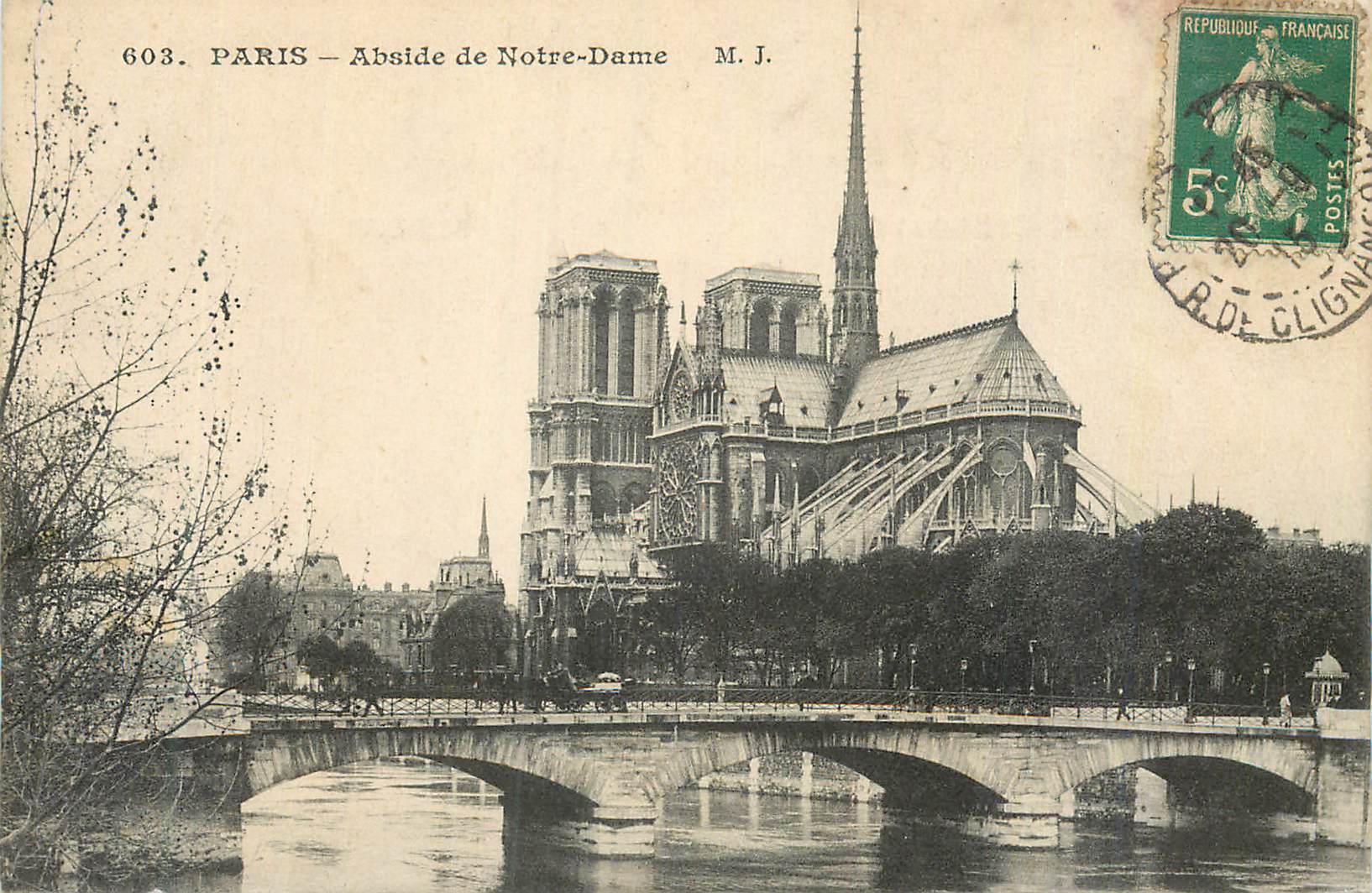 CPA Paris Abside de Notre Dame