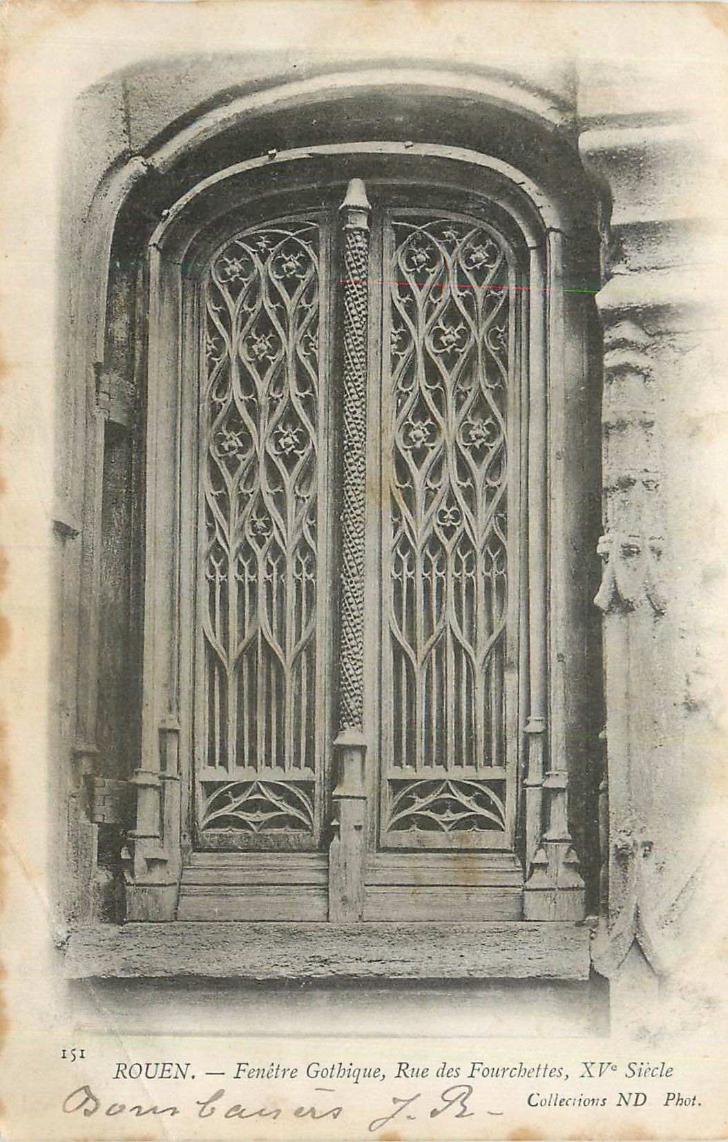 CPA Rouen Fenetre Gothique Rue des Fourchettes XVe Siecle