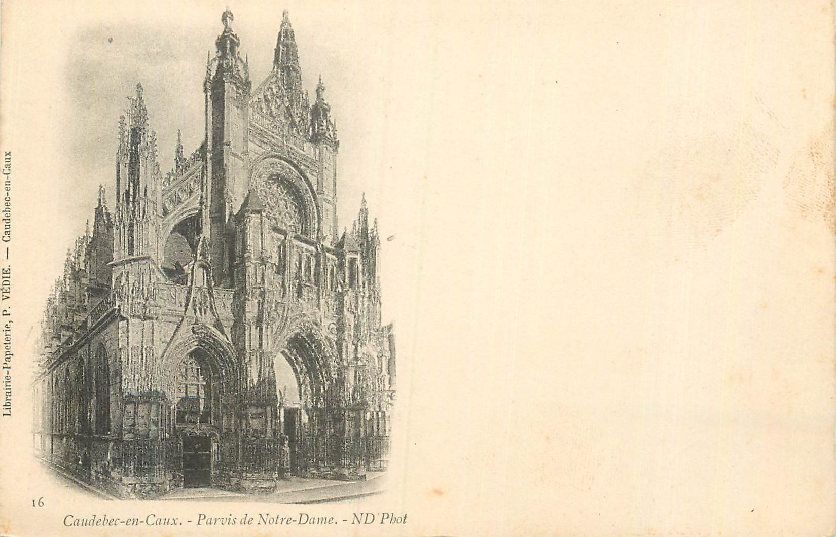 Caudebec-en-Caux — Parvis de Notre-Dame — Librairie-Papeterie, P. VÉDIE