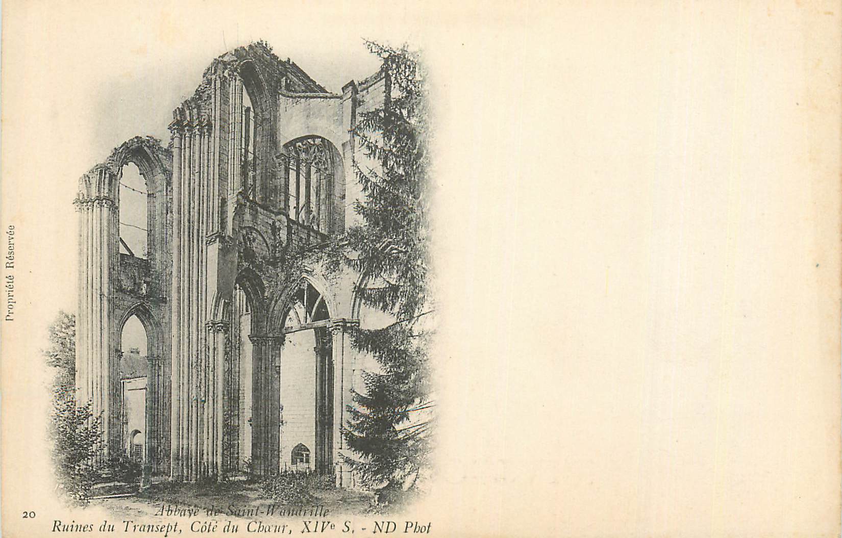 Ruines du Transept, Abbaye de Saint-Wandrille — XIVe S. — ND Phot