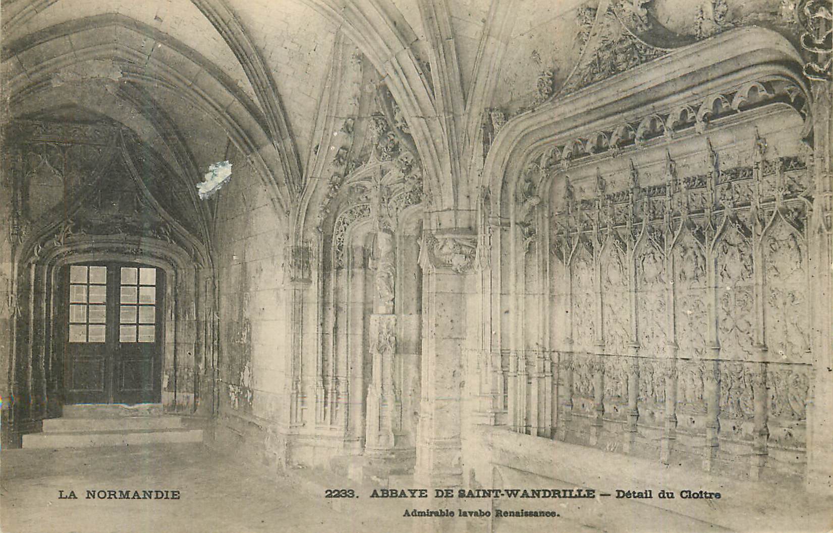 CPA Abbaye de Saint Wandrille La Normandie Detail du Cloitre