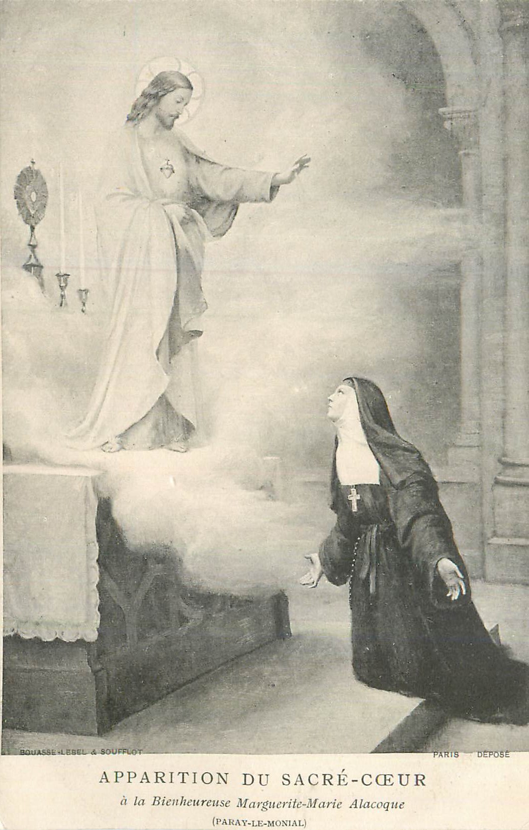 CPA Paray le Monial Apparition du Sacre Coeur a la Bienheureuse Marguerite Marie