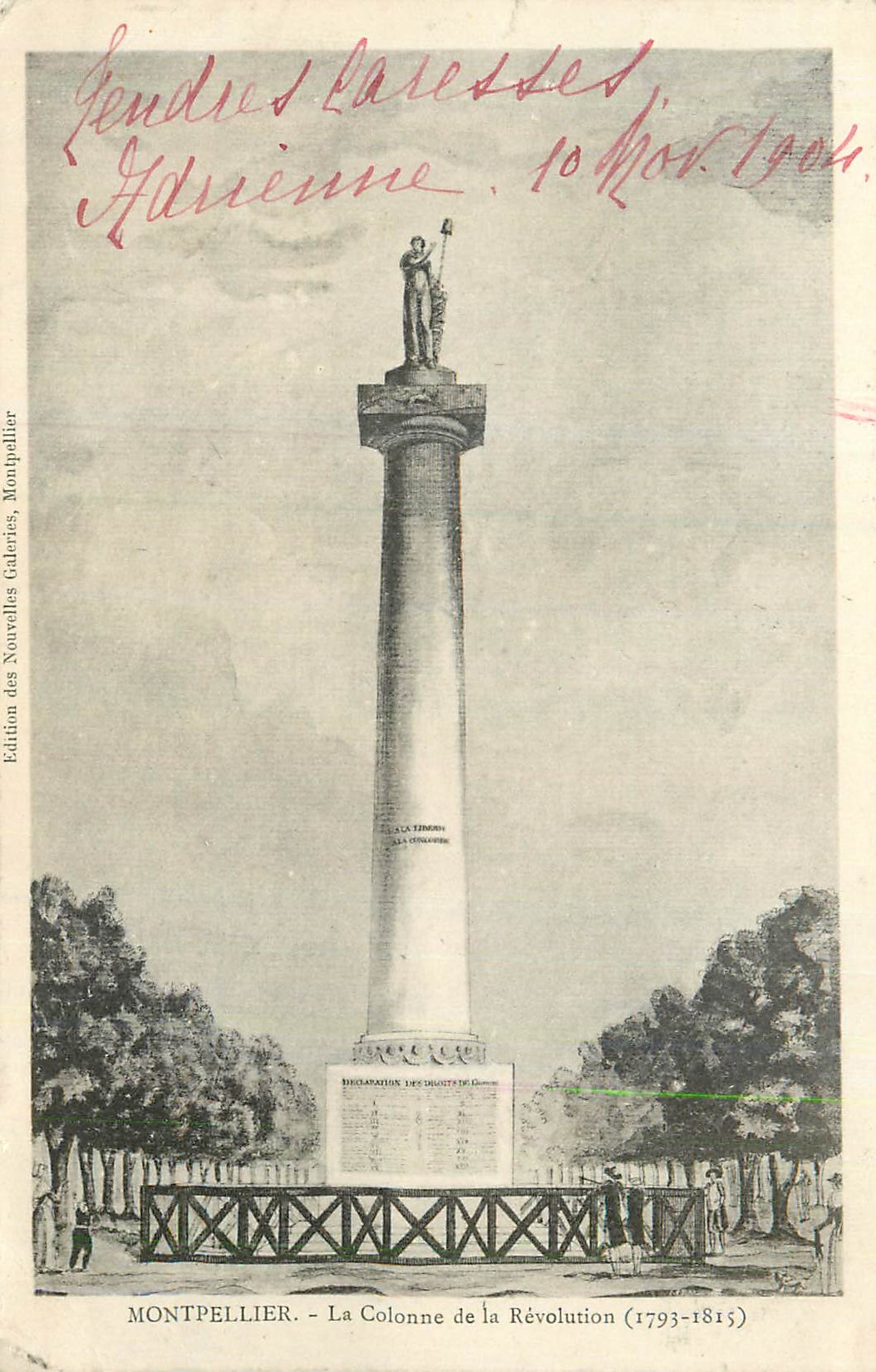 CPA Montpellier La Colonne de la Revolution (1793 1815)