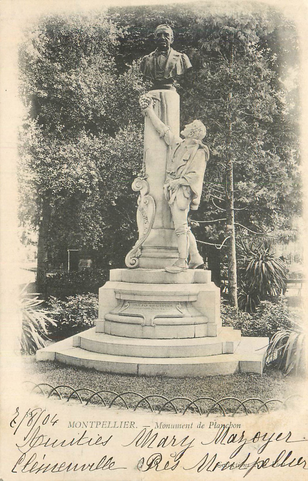 CPA Montpellier Monument de Planchon (carte 1900)