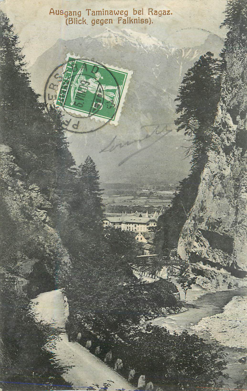 CPA Ausgang Taminaweg bei Ragaz (Blick Gegen Falkniss)