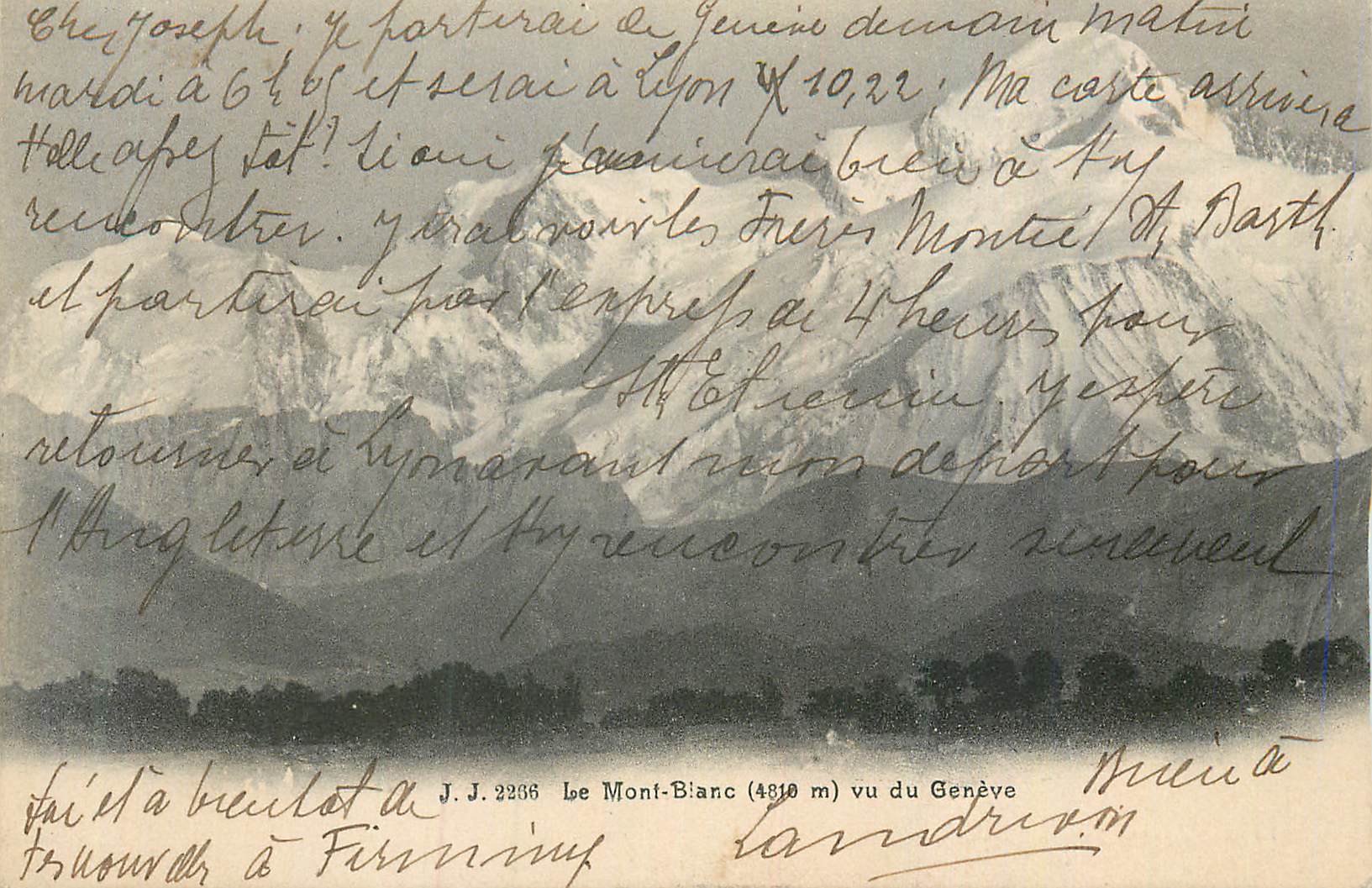 CPA Le Mont Blanc Vue du Geneve