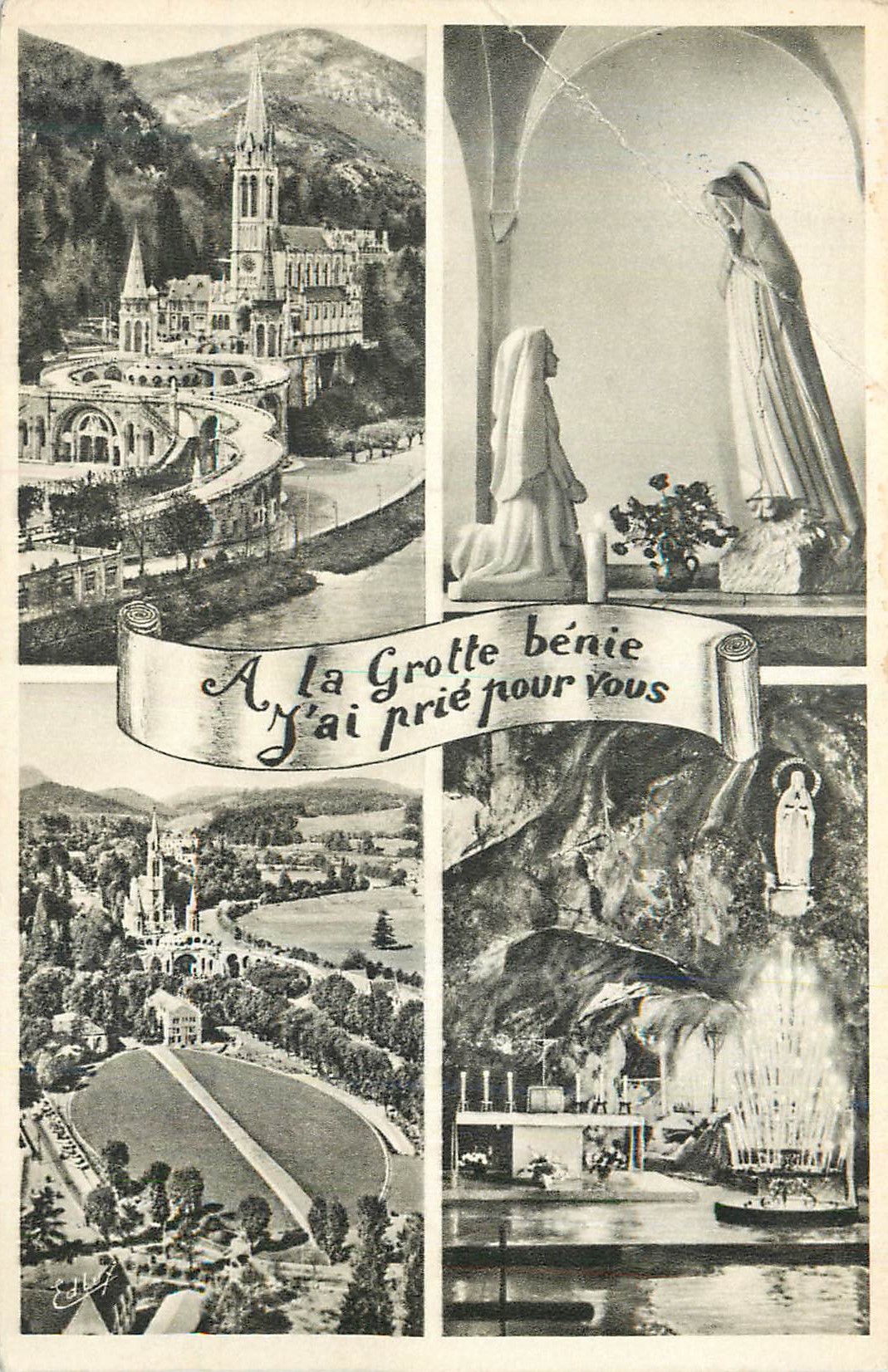 CPA Lourdes La Basilique L'Appariton La Grotte Miraculeuse