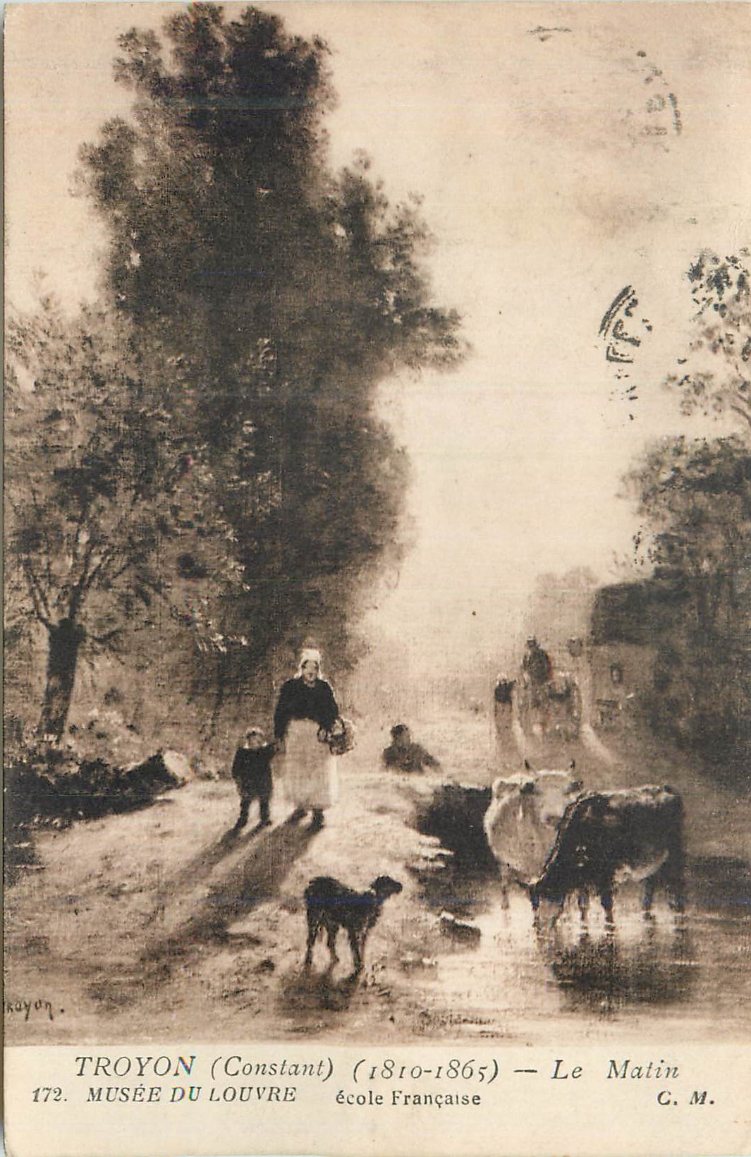CPA Musee du Louvre Ecole Francaise Troyon (Constant) (1810 1865) Le Matin