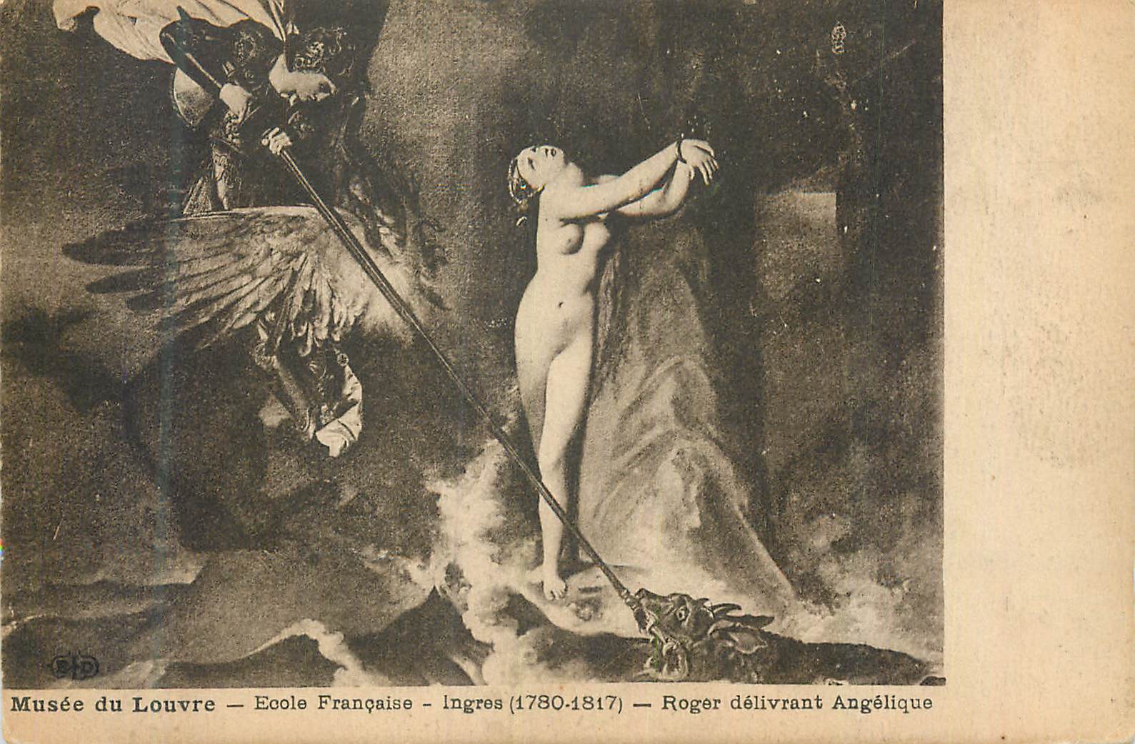 CPA Musee du Louvre Ecole Francaise Ingres (1780 1817) Roger delivrant Angelique