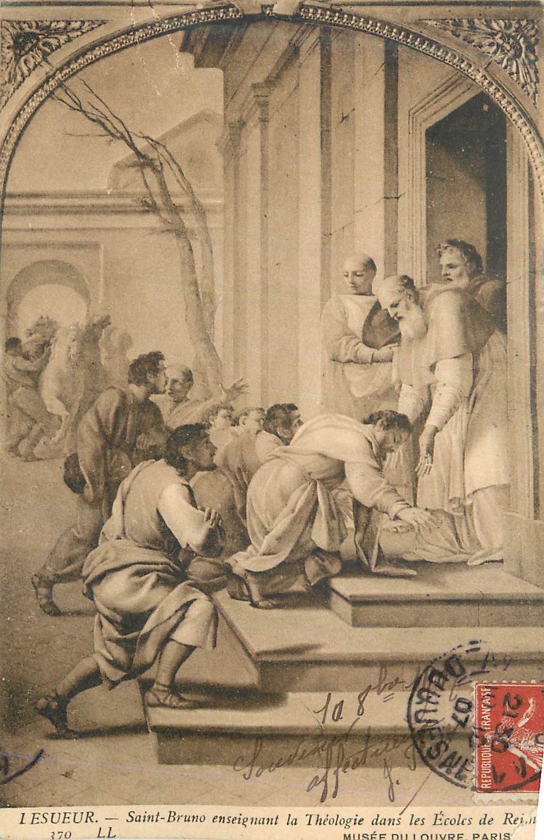 CPA Musee du Louvre Lesueur Saint Bruno Enseignant la Theologie dans les Ecoles de Reine