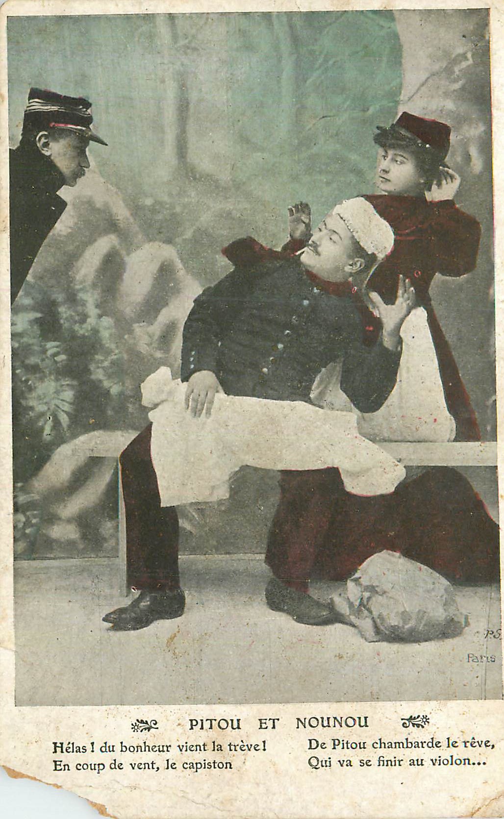Pitou et Nounou — scène de théâtre — Paris