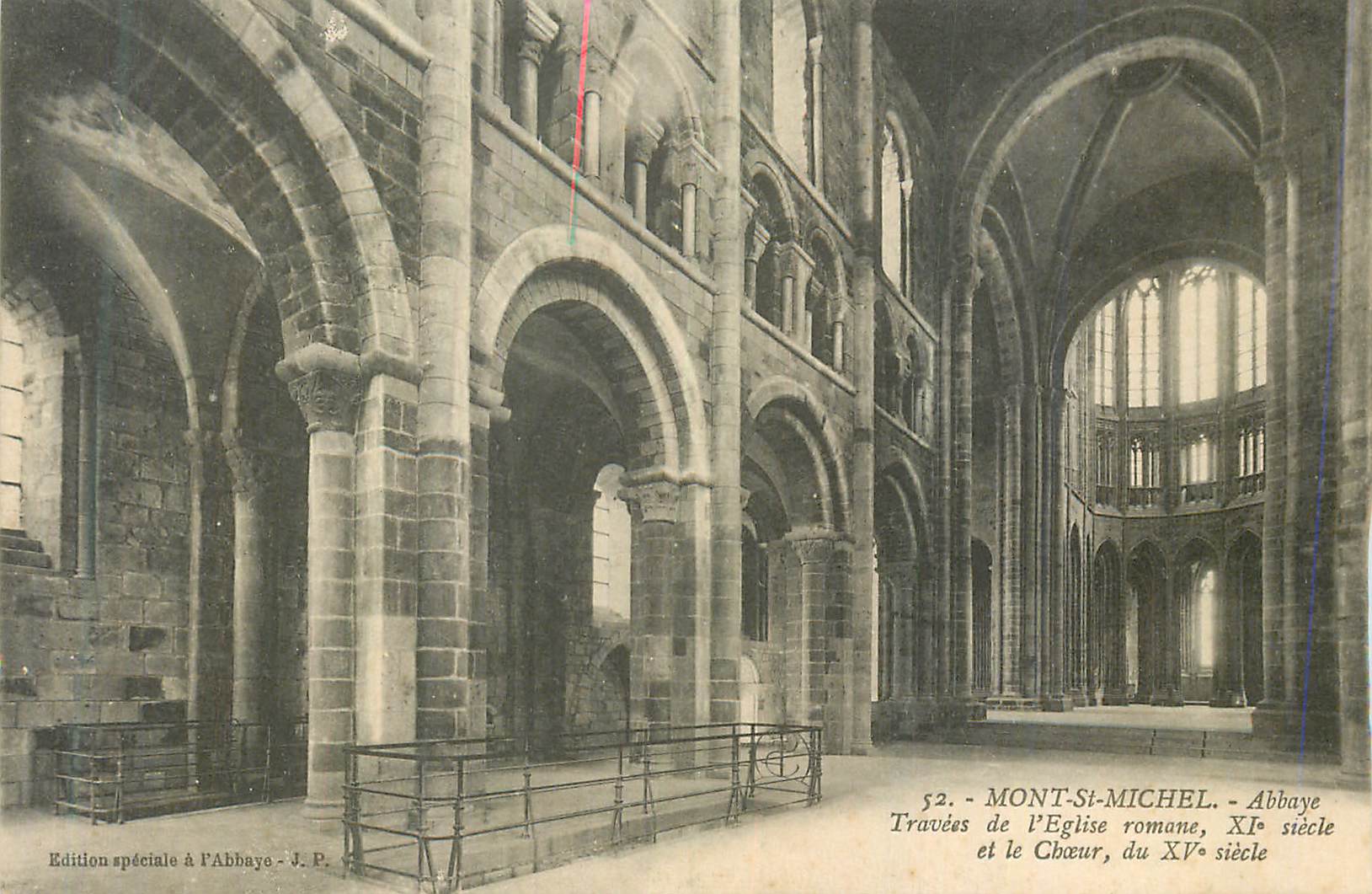 Mont-Saint-Michel — Traversen der romanischen Kirche, 11. Jahrhundert und der Chor, 15. Jahrhundert — Sonderausgabe in der Abtei - J.P.