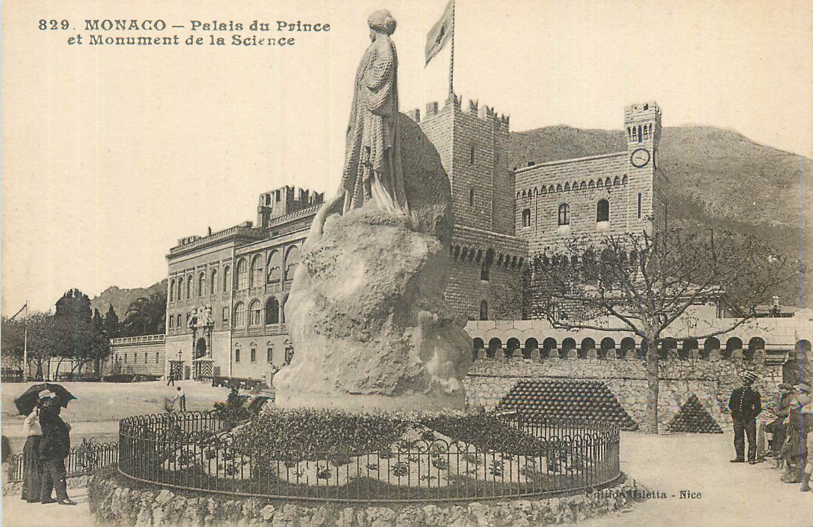 CPA Monaco Palais du Prince et Monument de la Science