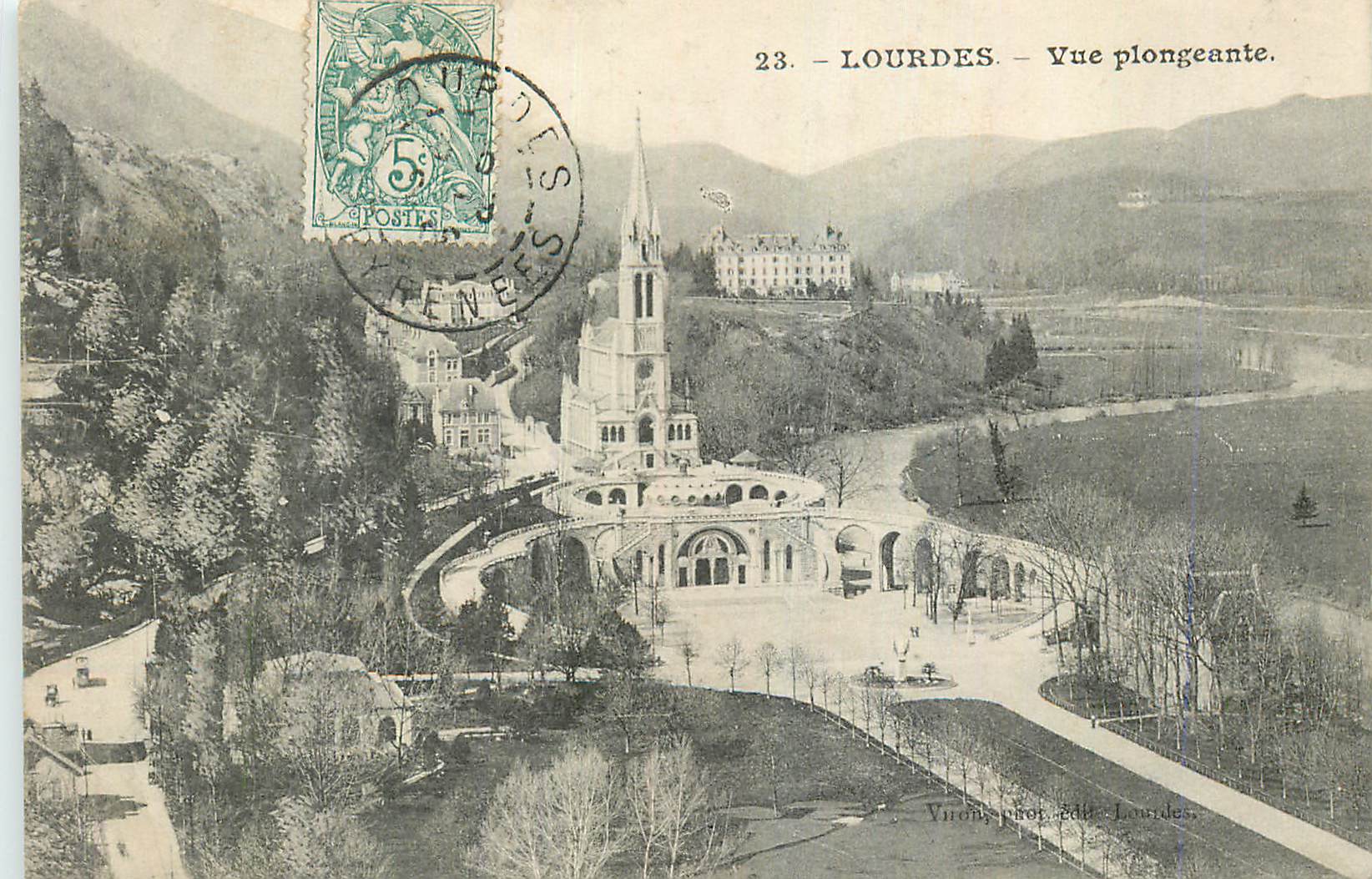 CPA Lourdes Vue Plongeante