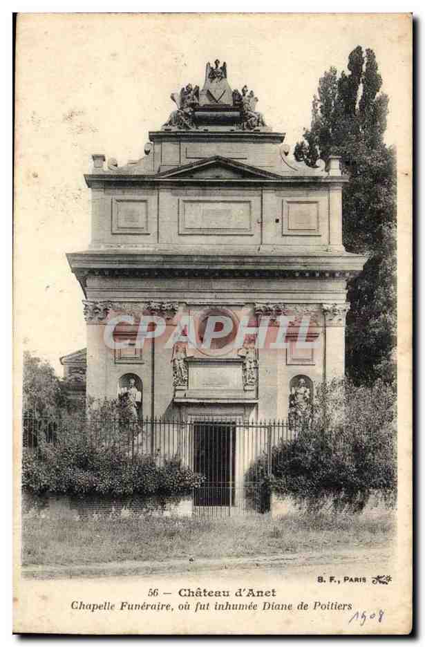 Château d'Anet — Chapelle Funéraire où fut inhumée Diane de Poitiers — B. F., Paris, n°56