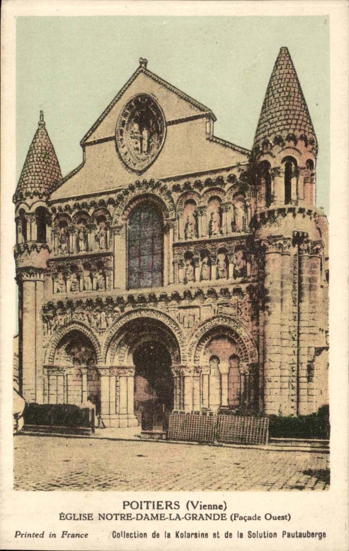 Poitiers (Vienne) — Église Notre-Dame-la-Grande (Façade Ouest) — Collection de la Kolarsine et de la Solution Pautaubege
