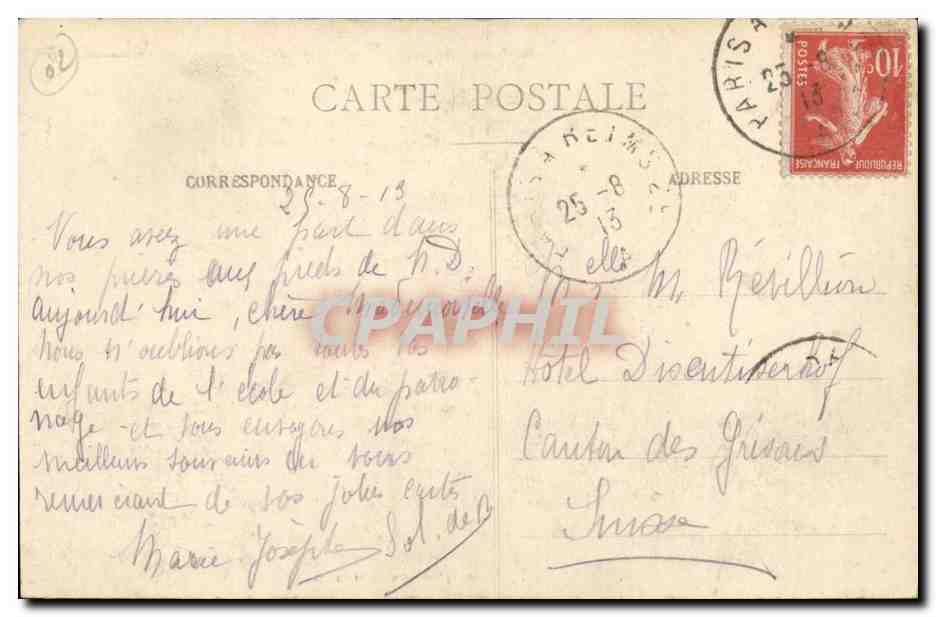 Notre DAme de Liesse CPA Le sanctuaire — Verso