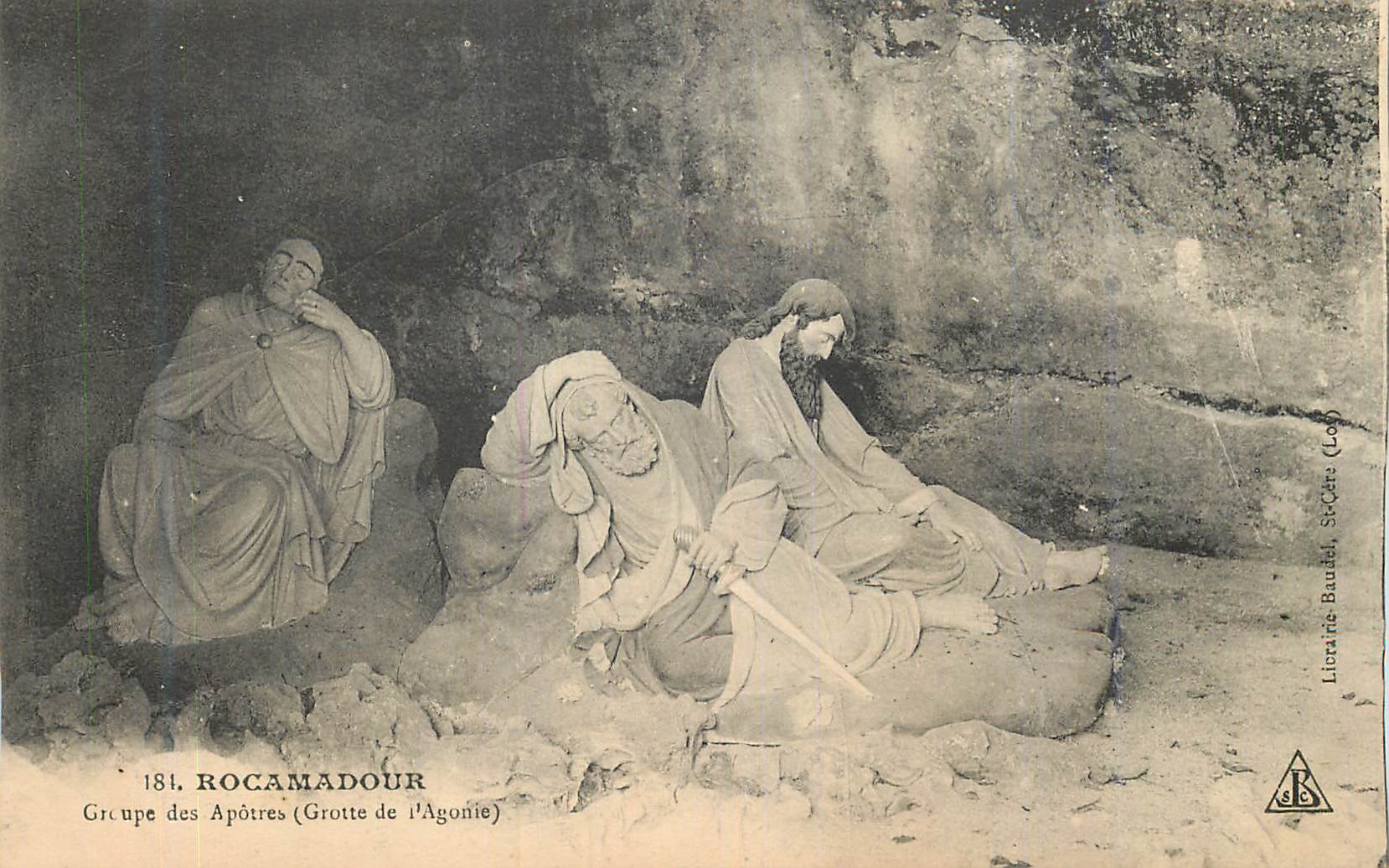 CPA Rocamadour Groupe des Apotres (Grotte de l'Agonie)