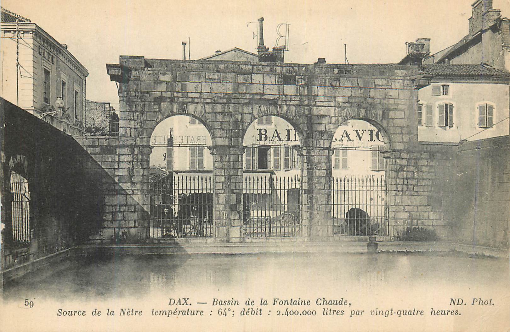 CPA Dax Bassin de la Fontaine Chaude Source de la Netre Temperature