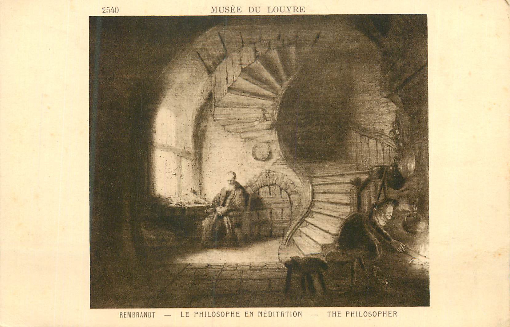 CPA Musee du Louvre Le Philosophe en Meditation