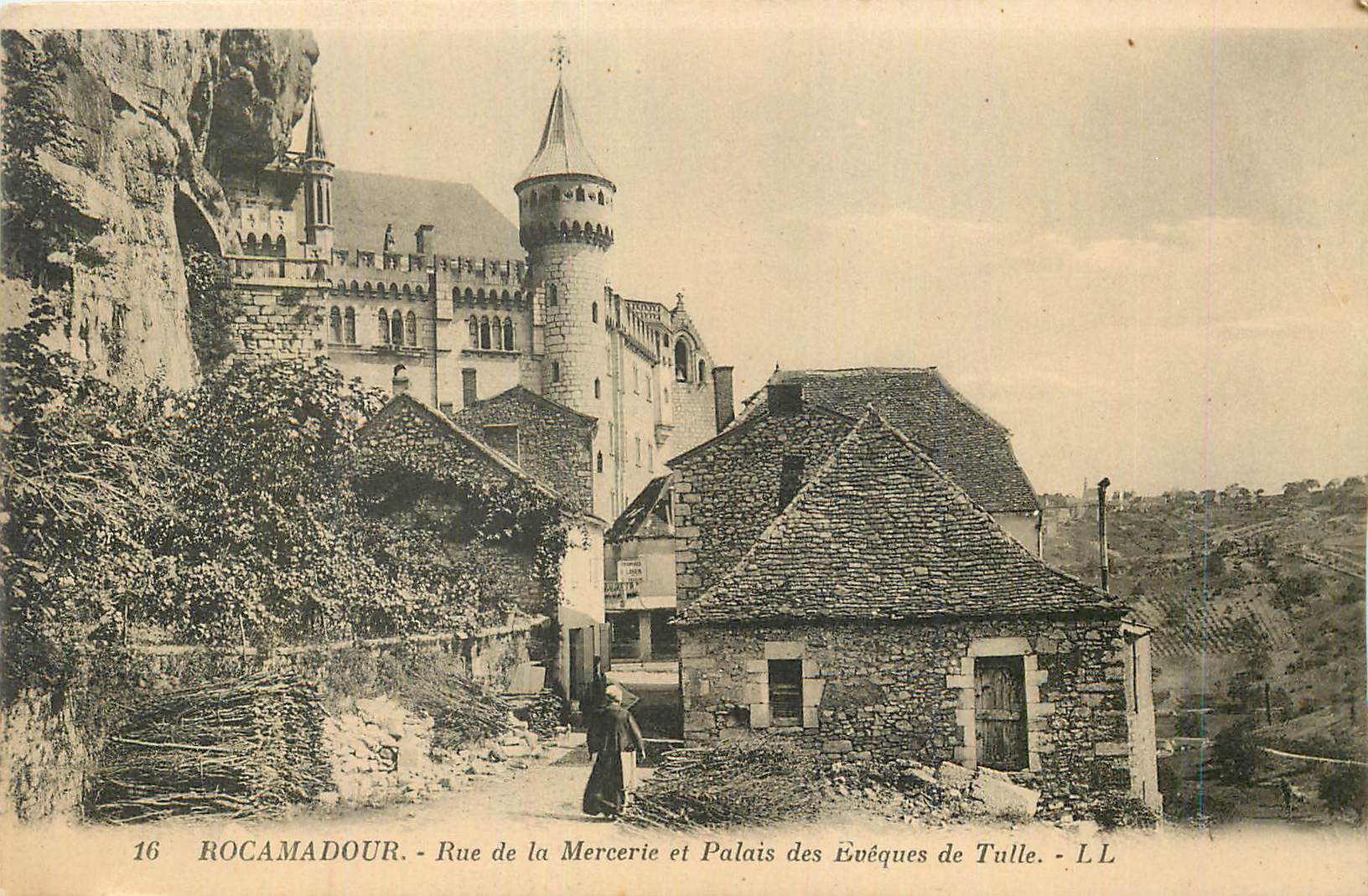 Rocamadour - Rue de la Mercerie et Palais des Évêques de Tulle - LL
