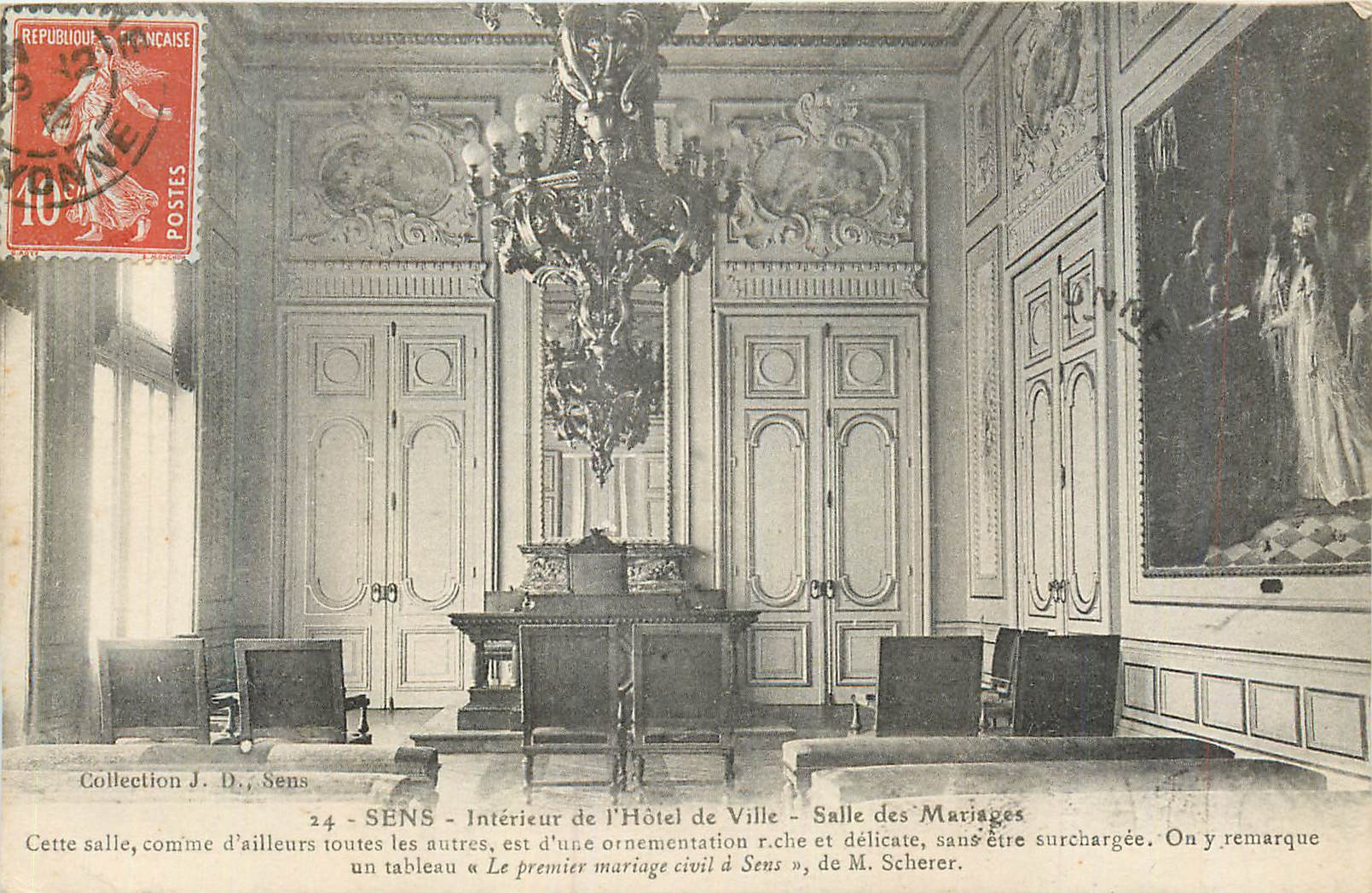 CPA Sens Interieur de l'Hotel de Ville Salle des Mariages