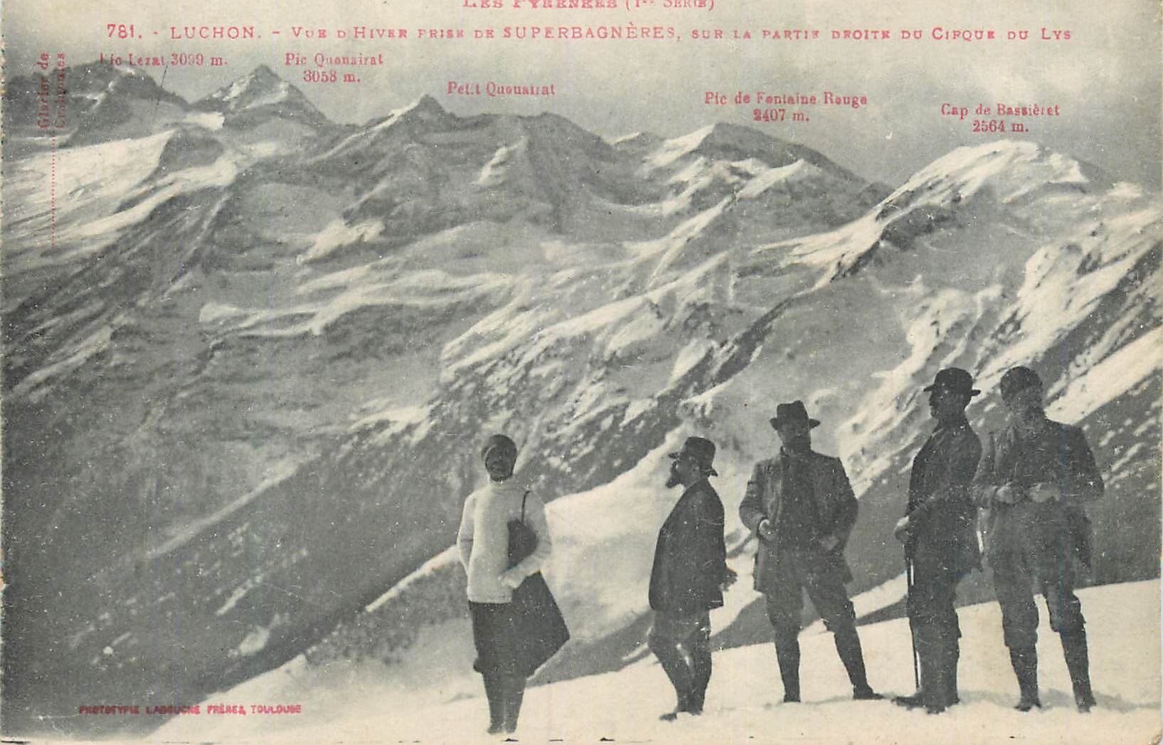 Vue d'hiver près de Superbagnères, sur la partie droite du cirque du Lys — Luchon — Phototypie Labouche Frères, Toulouse