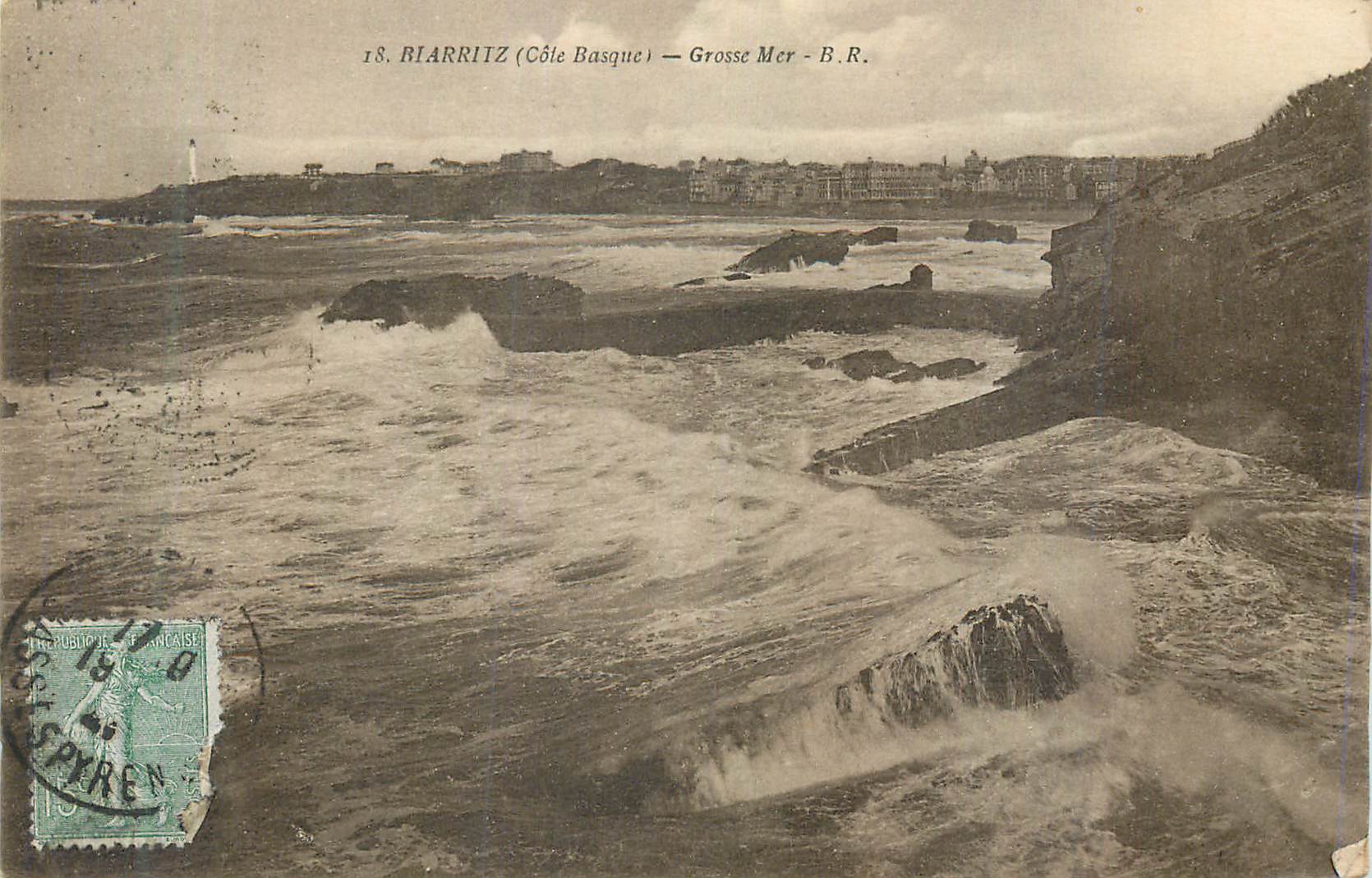 CPA Biarritz (Cote Basque) Grosse Mer