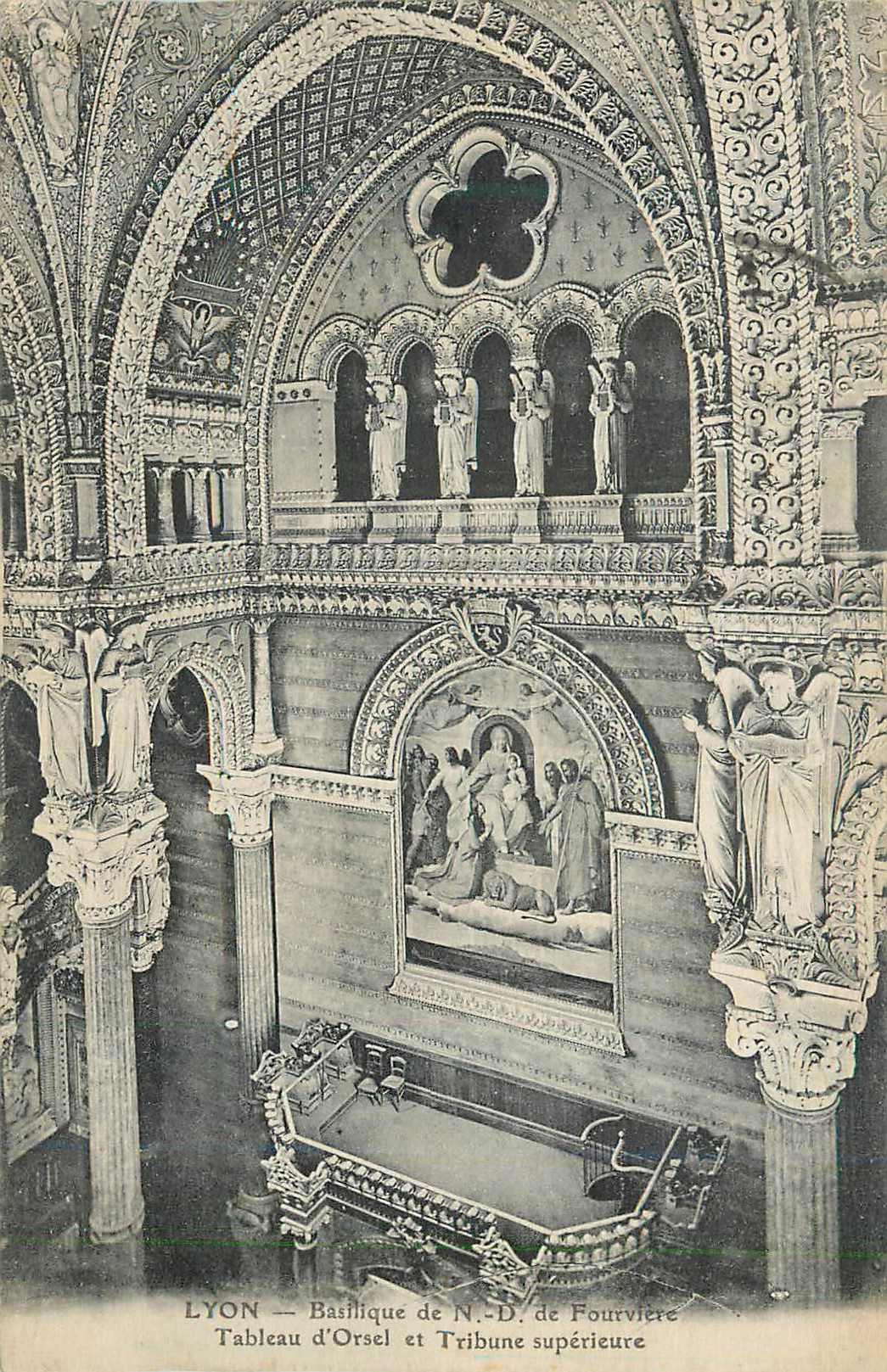 CPA Lyon Basilique de N D de Fourviere Tableau d'Orsel et Tribune Superieure
