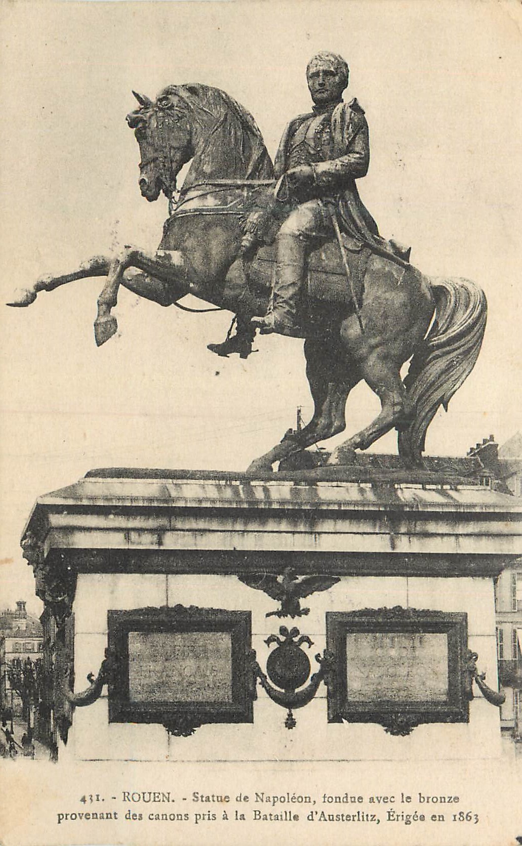 CPA Rouen Statue de Napoleon Fondue avec le Bronze