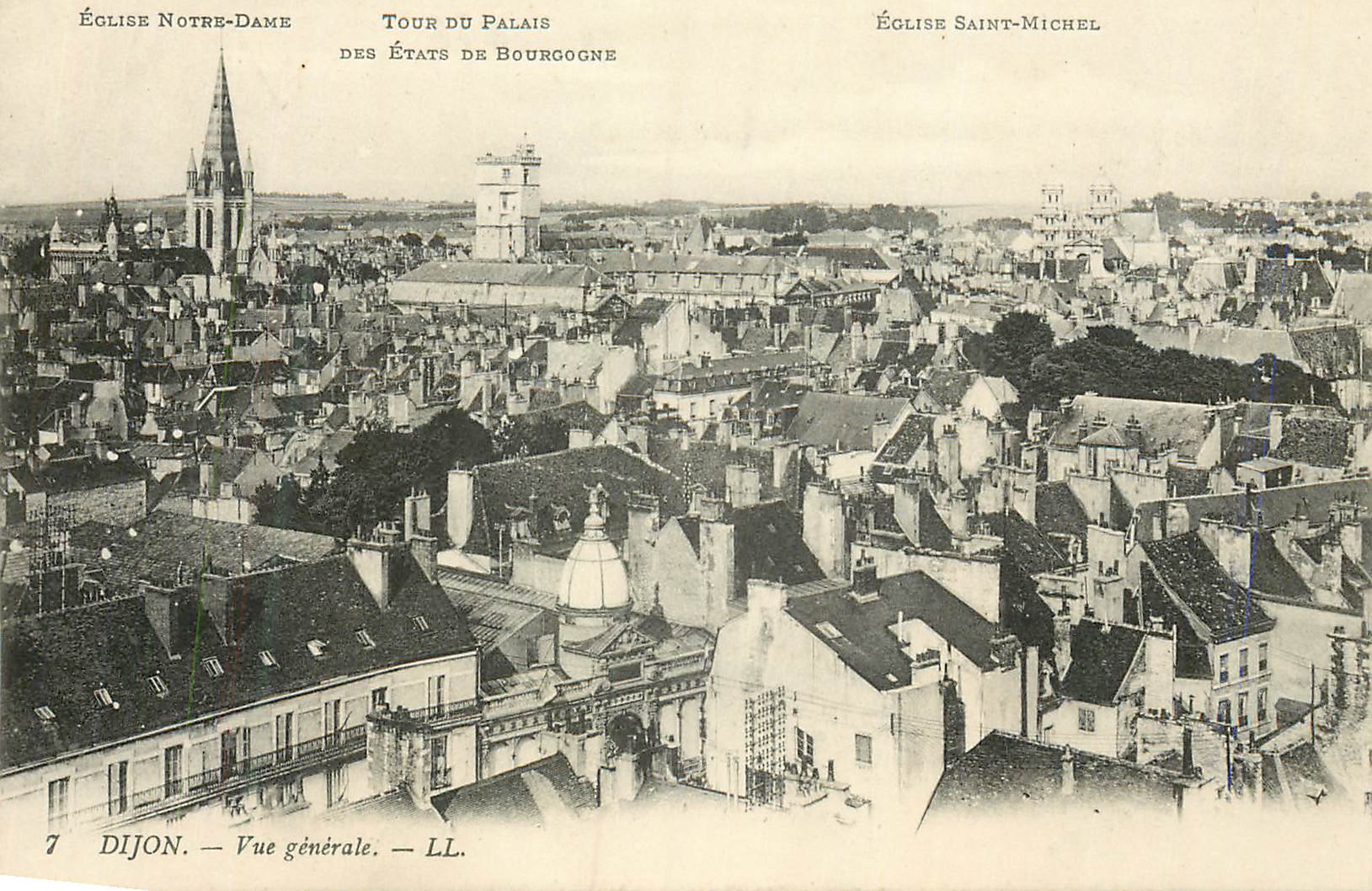 CPA Dijon Vue Generale Eglise Notre Dame Tour du palais des Etats de Bourgogne Eglise Saint Michel