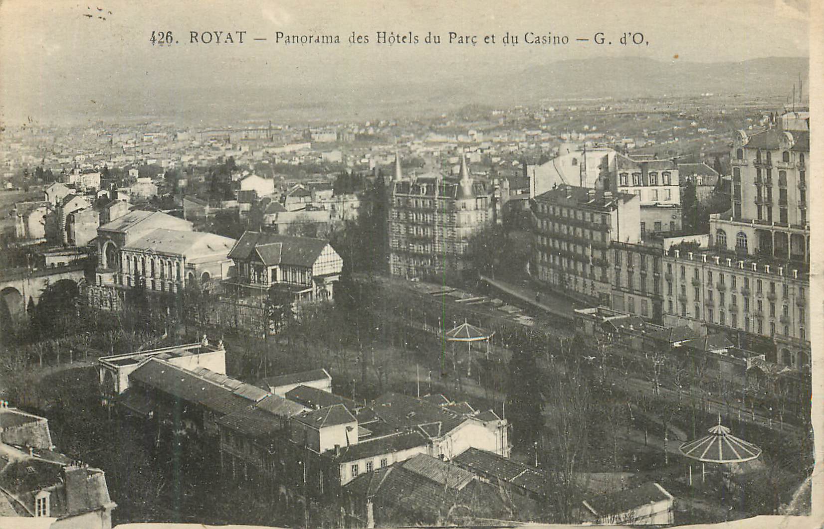 CPA Royat Panorama des Hotels du Parc et du Casino
