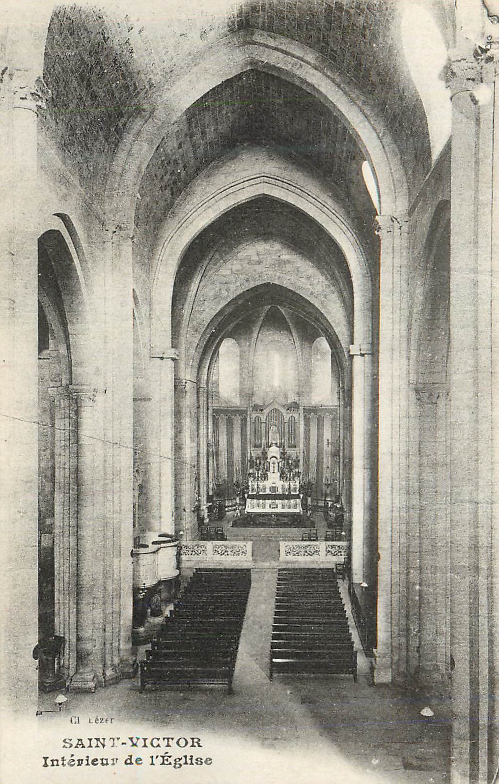 CPA Saint Victor Interieur de l'Eglise Orgue