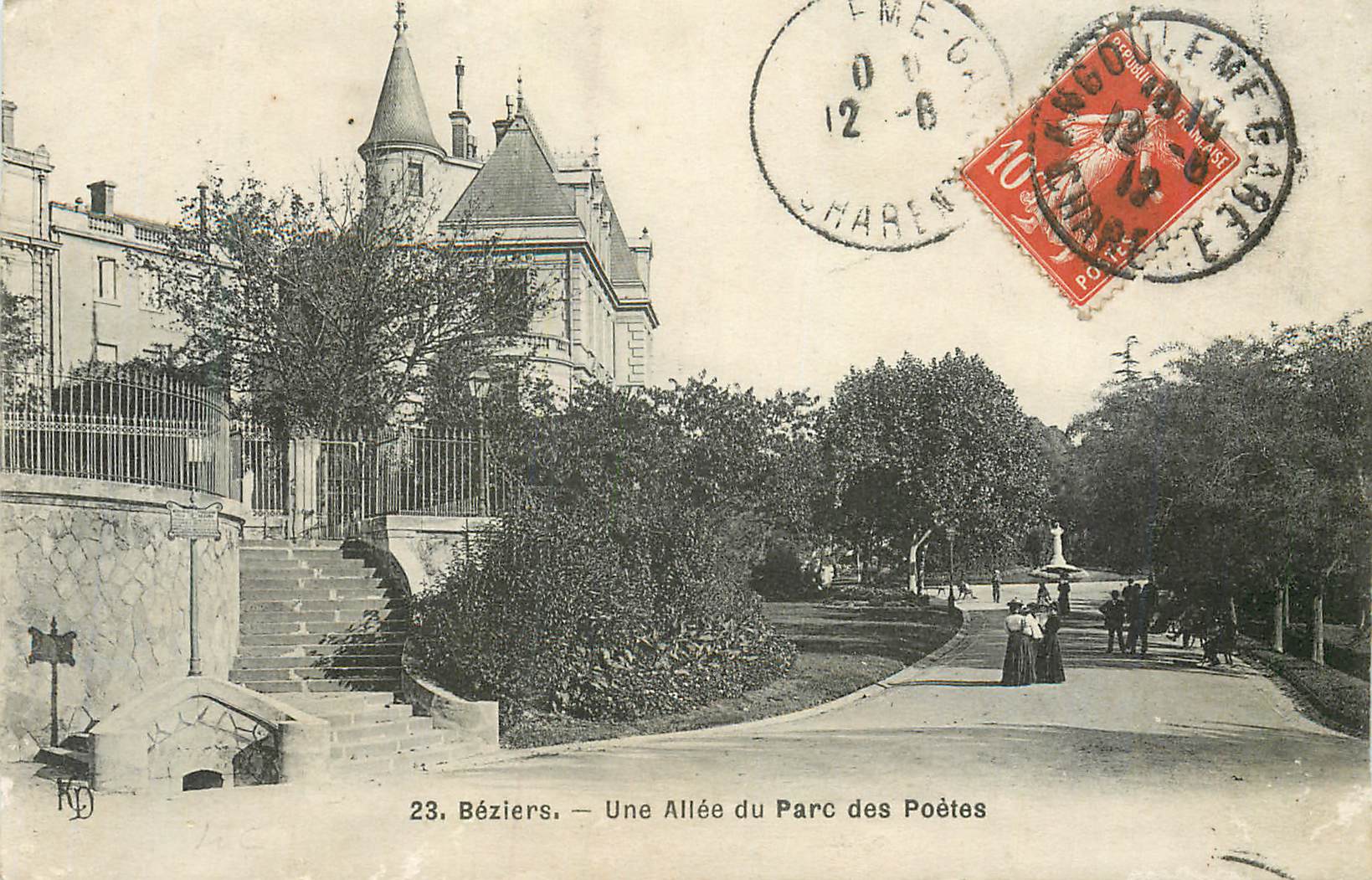 Béziers — Une Allée du Parc des Poètes — éditeur KD, n°23
