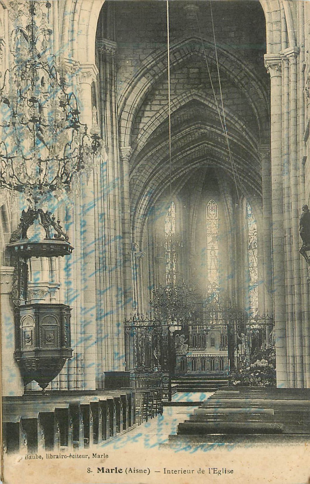 CPA Marle (Aisne) Interieur de l'Eglise