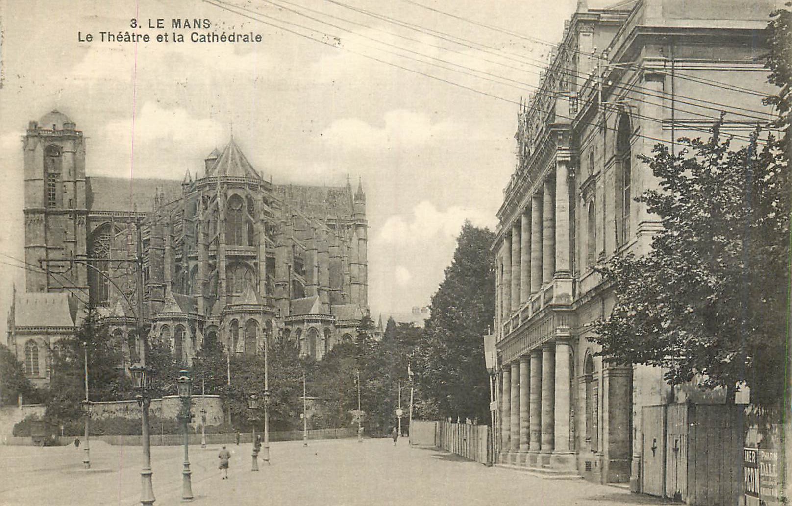 CPA Le Mans le Theatre et la Cathedrale