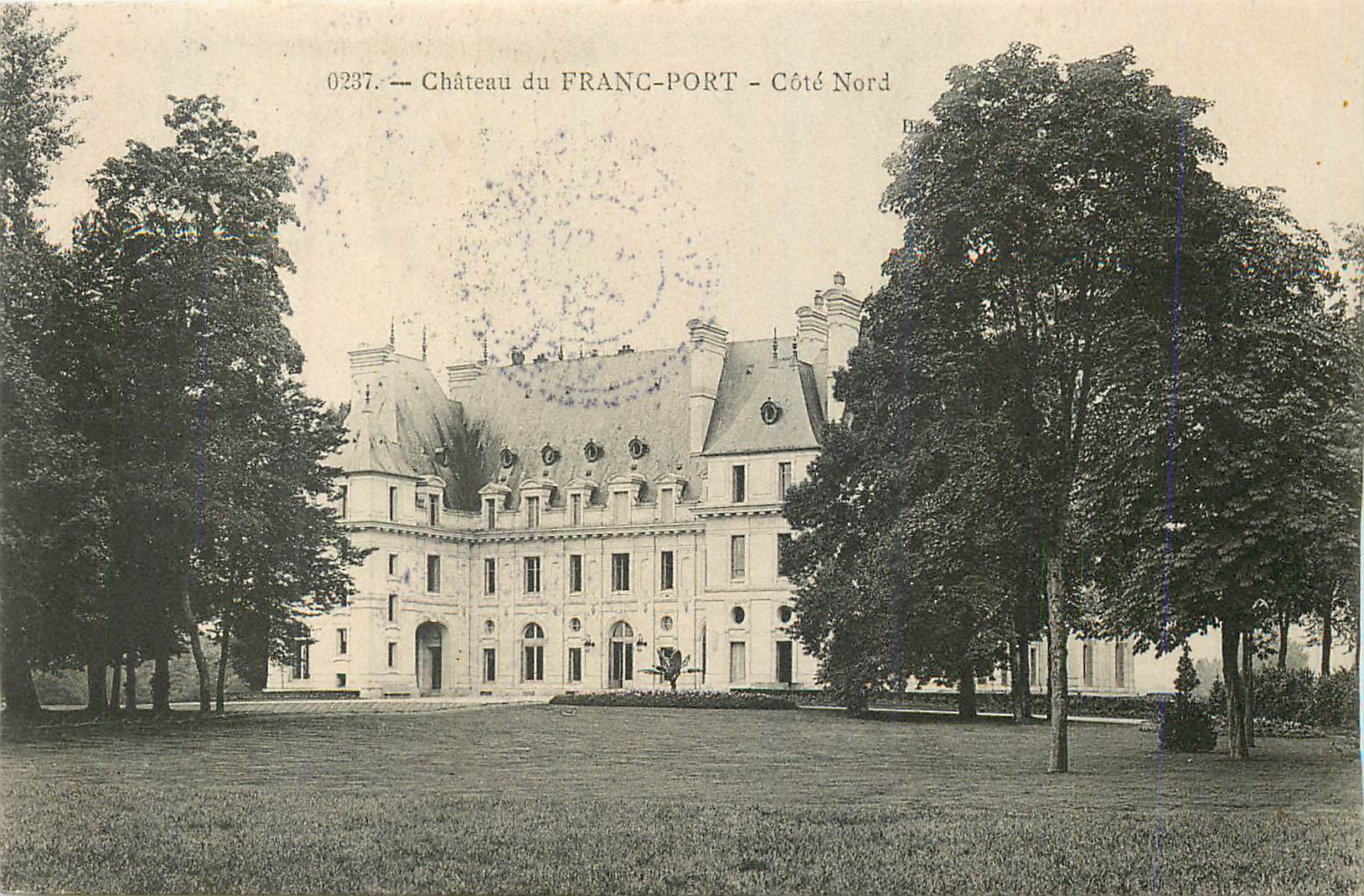CPA Chateau du Franc Port Cote Nord Cachet Vieux Moulin