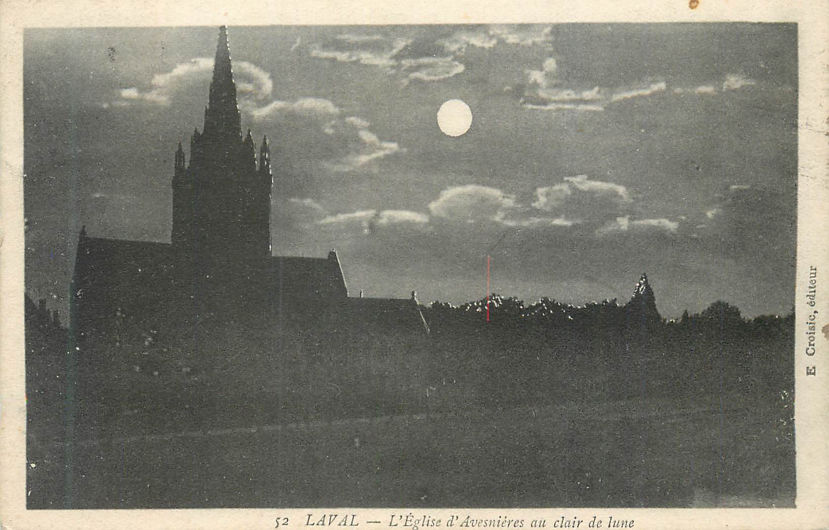 CPA Laval l'Eglise d'Avesnieres au Clair de Lune