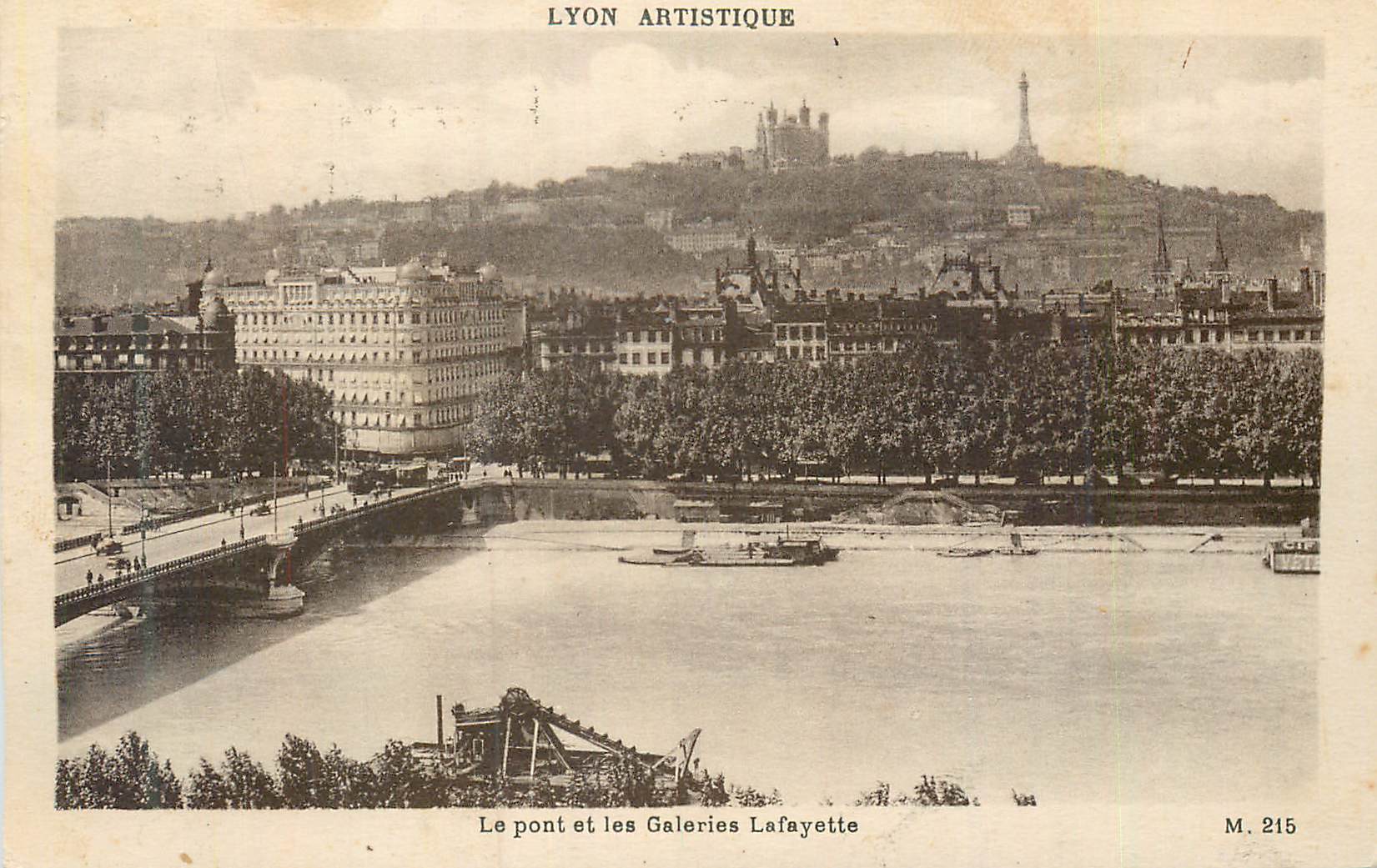 CPA Lyon Artistique le Pont et les Galeries Lafayette