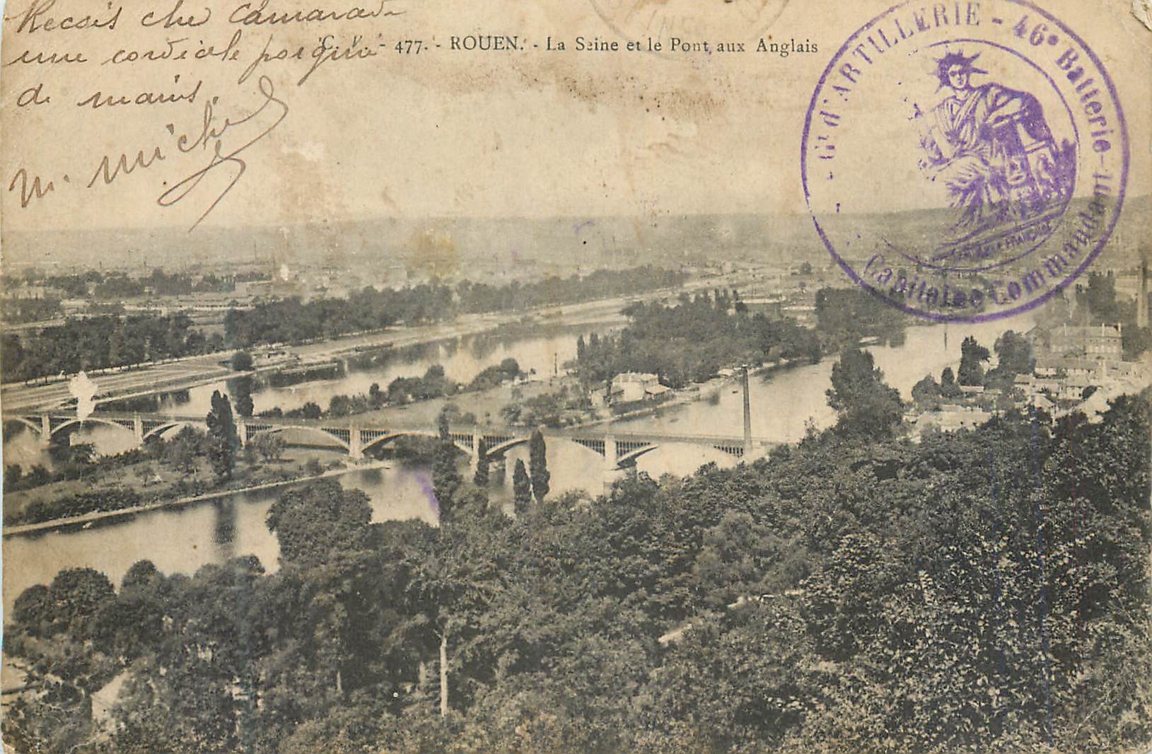 CPA Rouen La Saine et le Pont aux Anglais